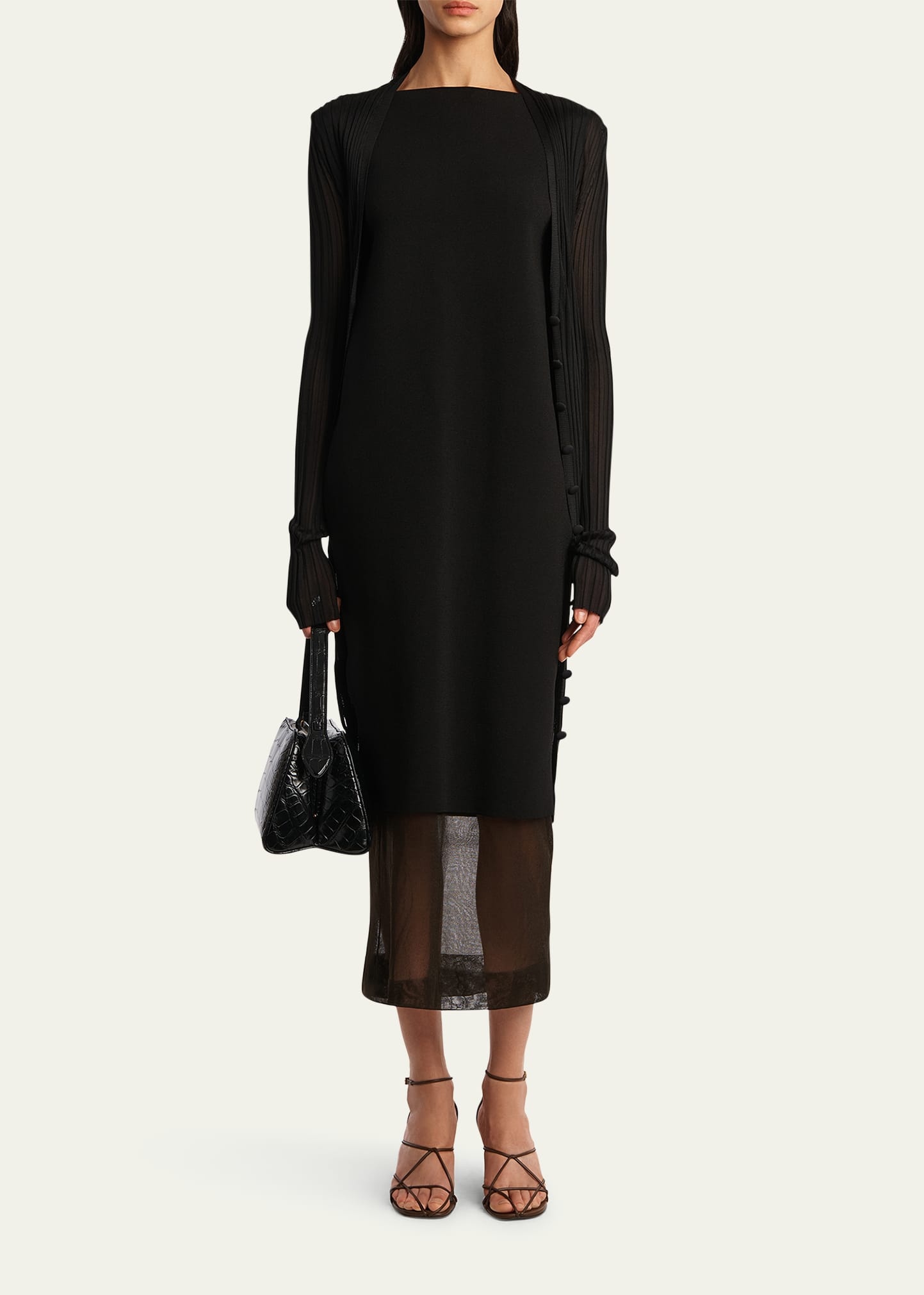Ramon Wide Rib V-Neck Long Cardigan - 2