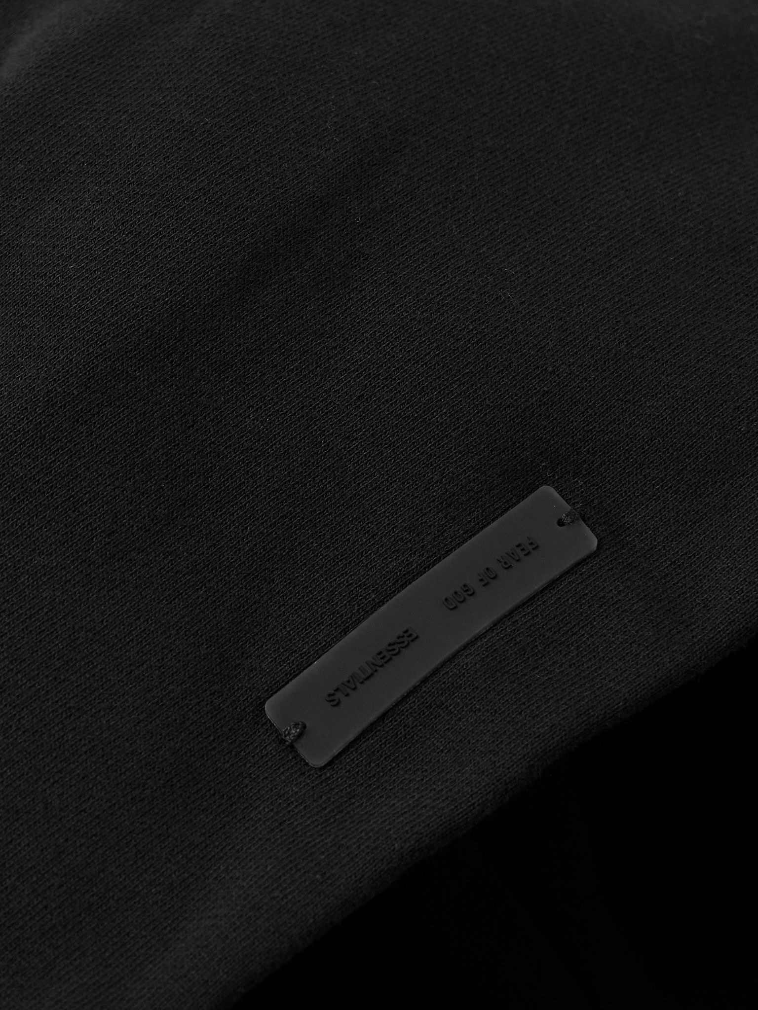 Logo-Appliquéd Cotton-Blend Jersey Hoodie Black - 4