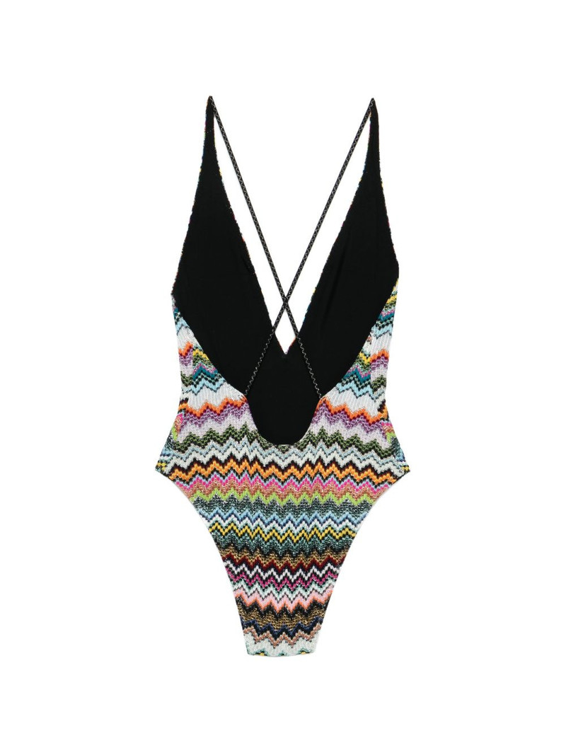 Missoni chevron V-neck swimsuit outlook