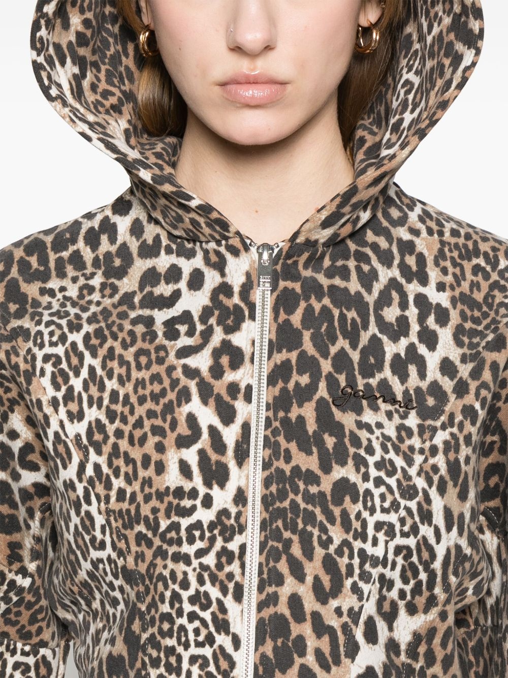 leopard-print hoodie - 5