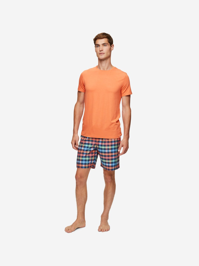 Derek Rose Men's Lounge Shorts Barker 34 Cotton Multi outlook