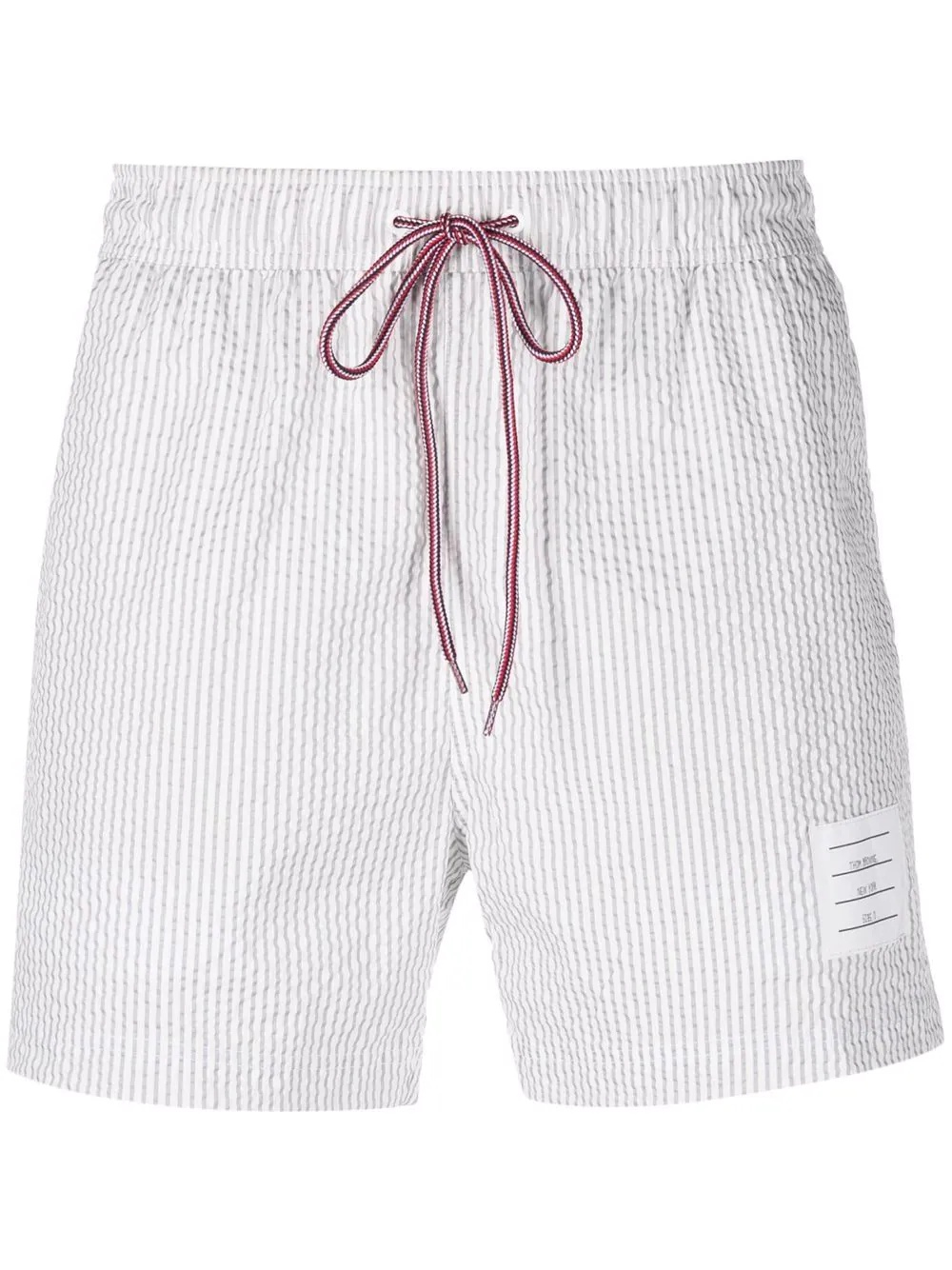 seersucker logo-patch swim shorts - 1