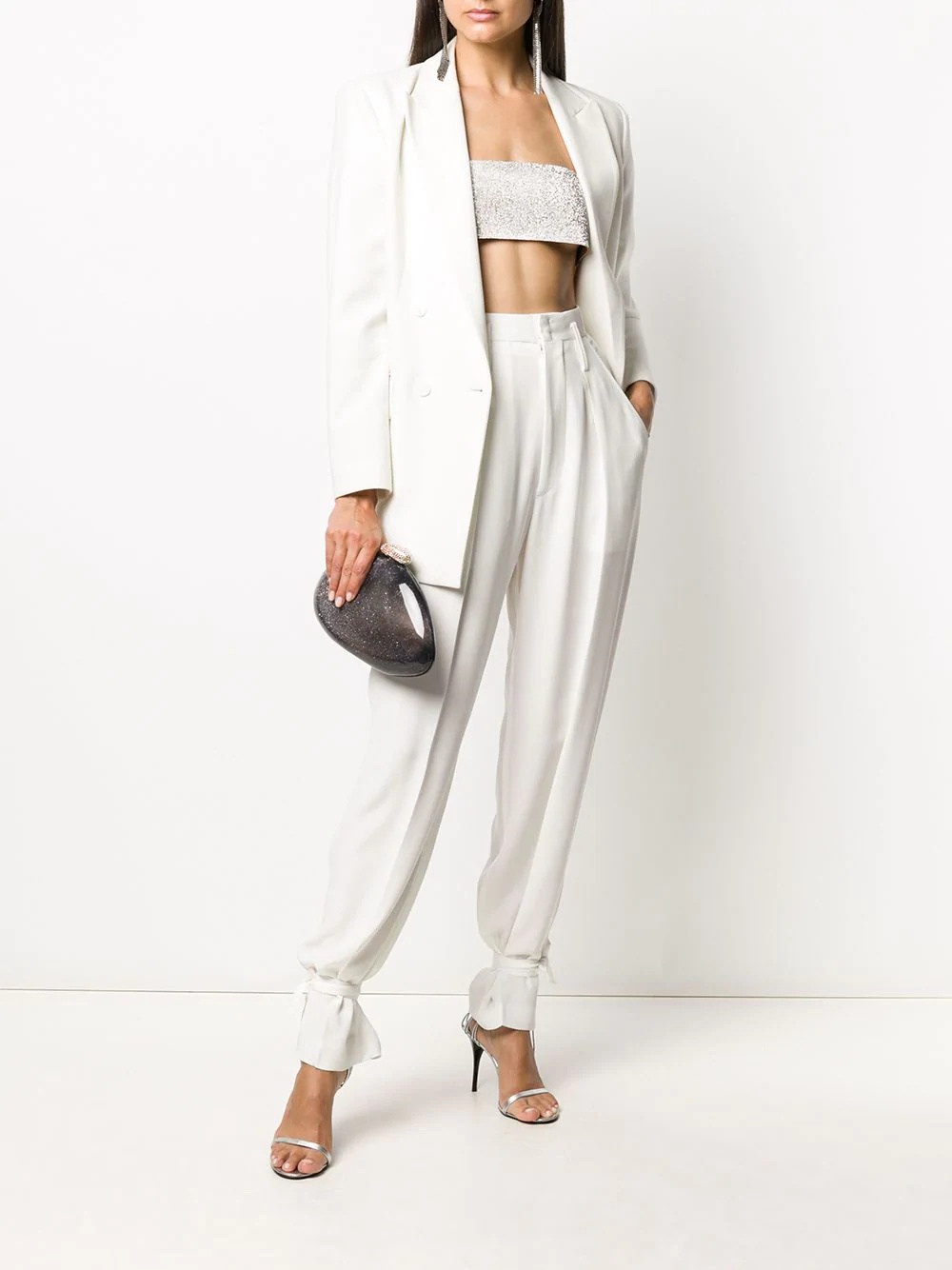 tied-cuff tapered trousers - 2