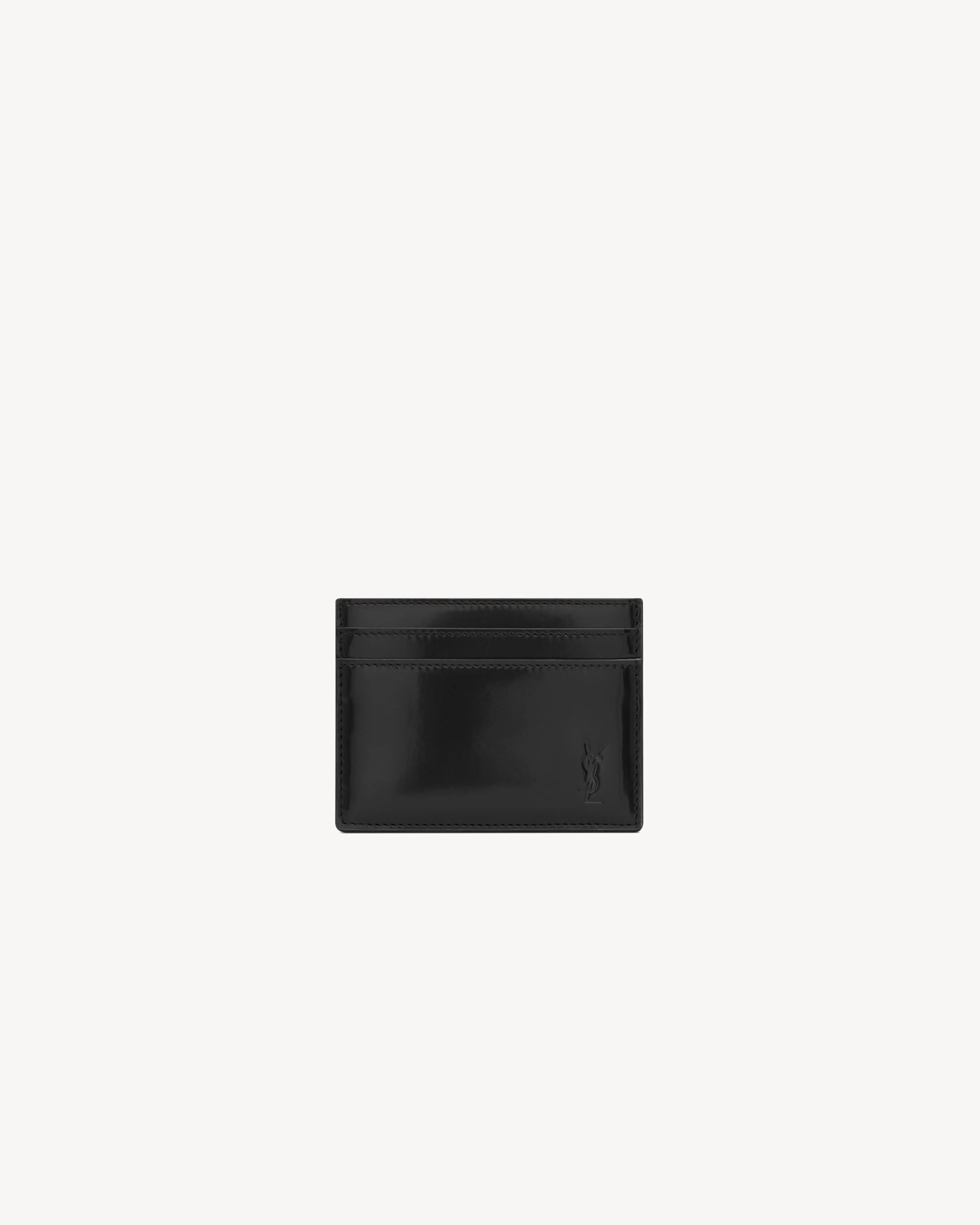 CASSANDRE SHADOW SAINT LAURENT CARD CASE IN PATENT LEATHER - 1