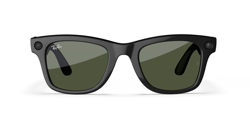 Ray-Ban Meta Wayfarer (Gen 1), Shiny Black / Green, Standard 1