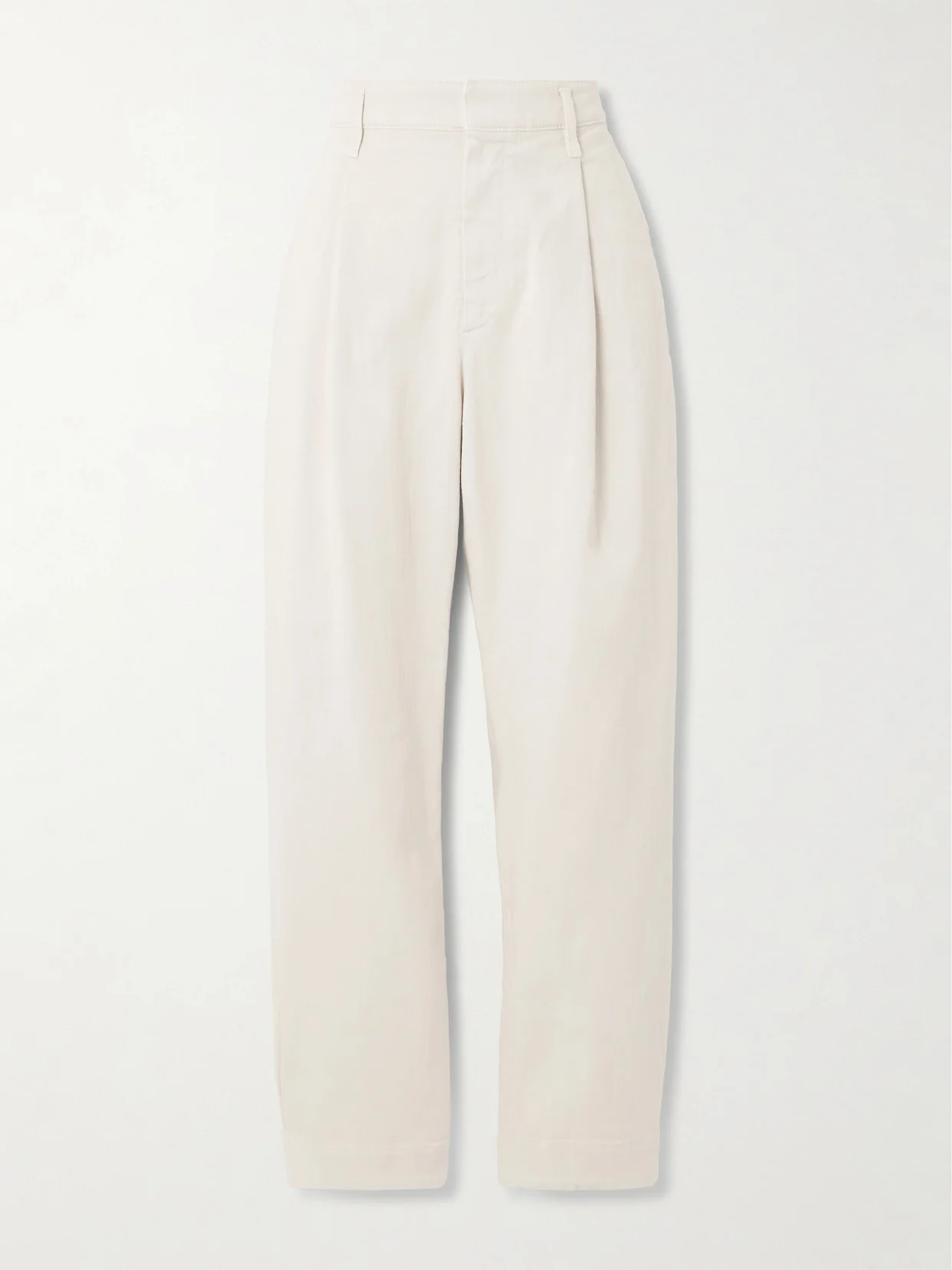 Pleated Cotton-blend Twill Tapered Pants - 1
