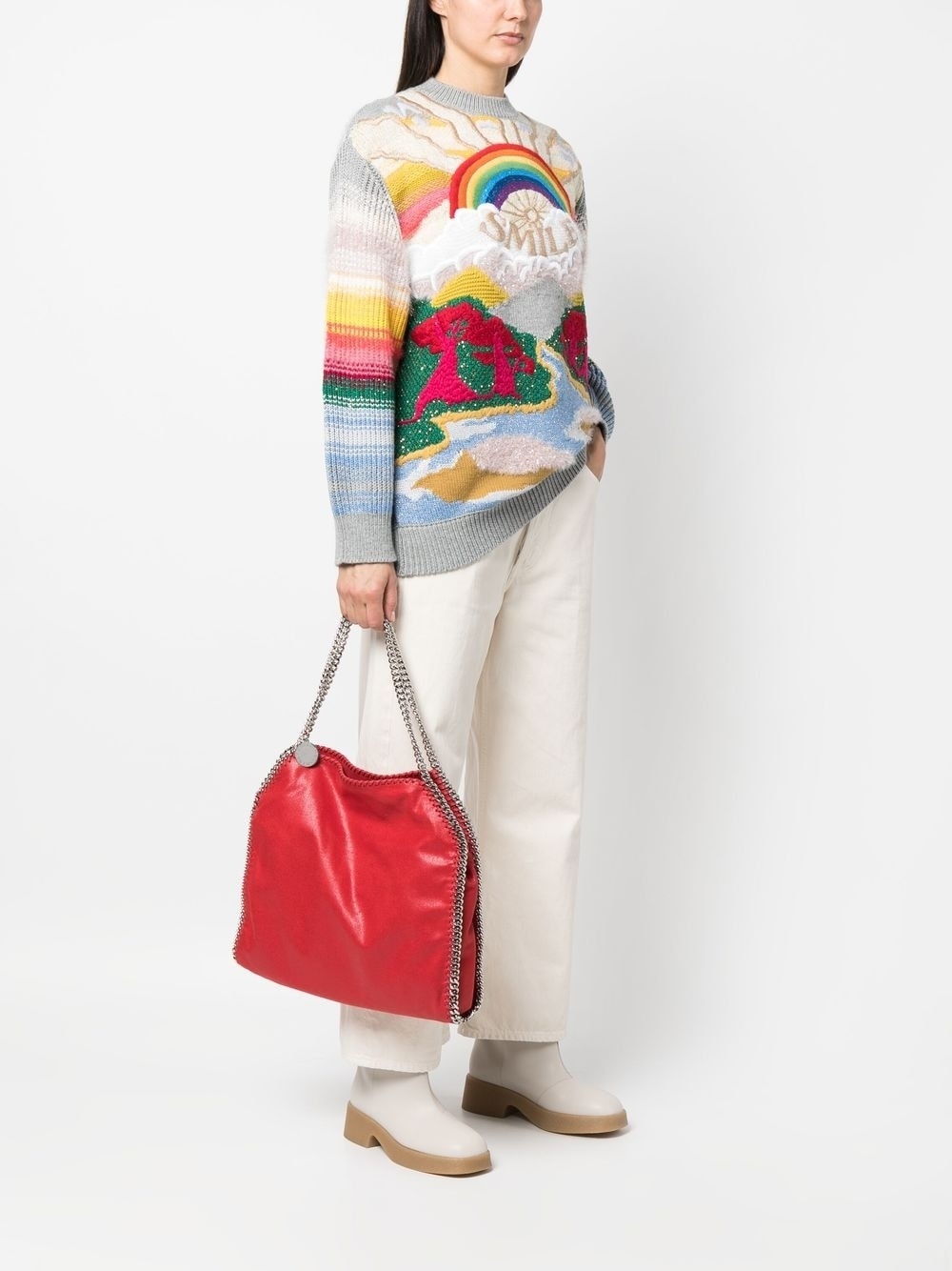 logo-charm leather tote - 2