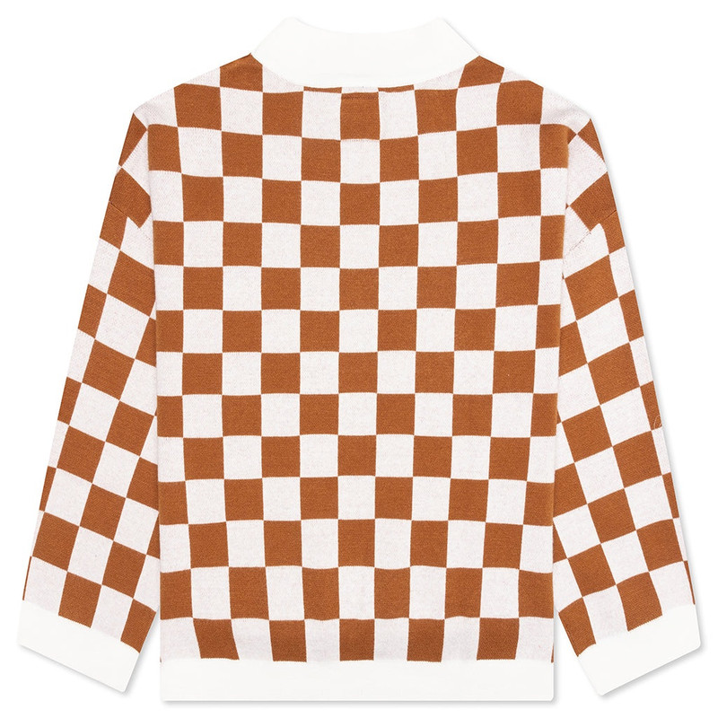 KidSuper CHECKERED SWEATER - BURNT ORANGE outlook