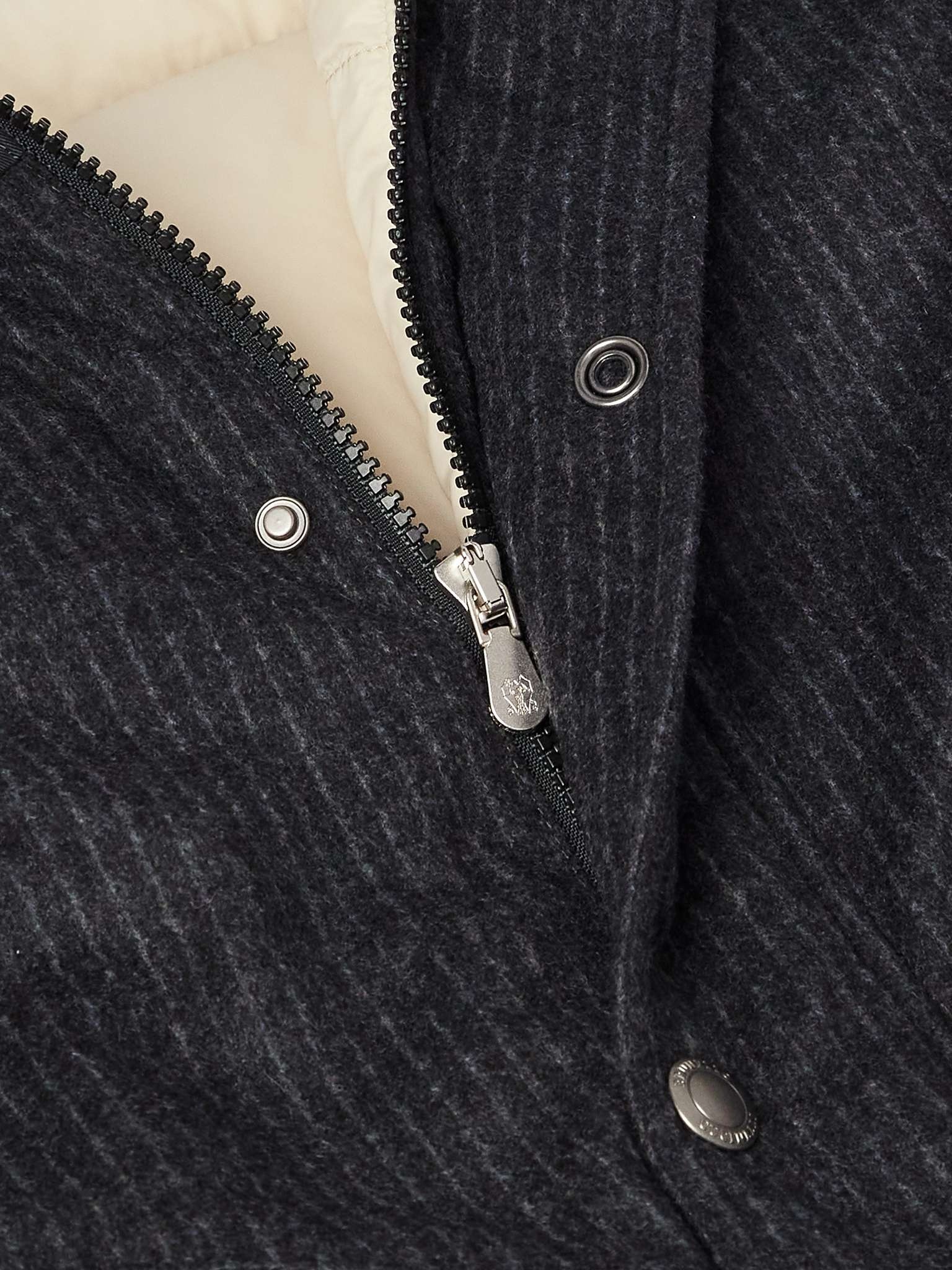 Pinstriped Wool and Cashmere-Blend Padded Down Gilet - 5