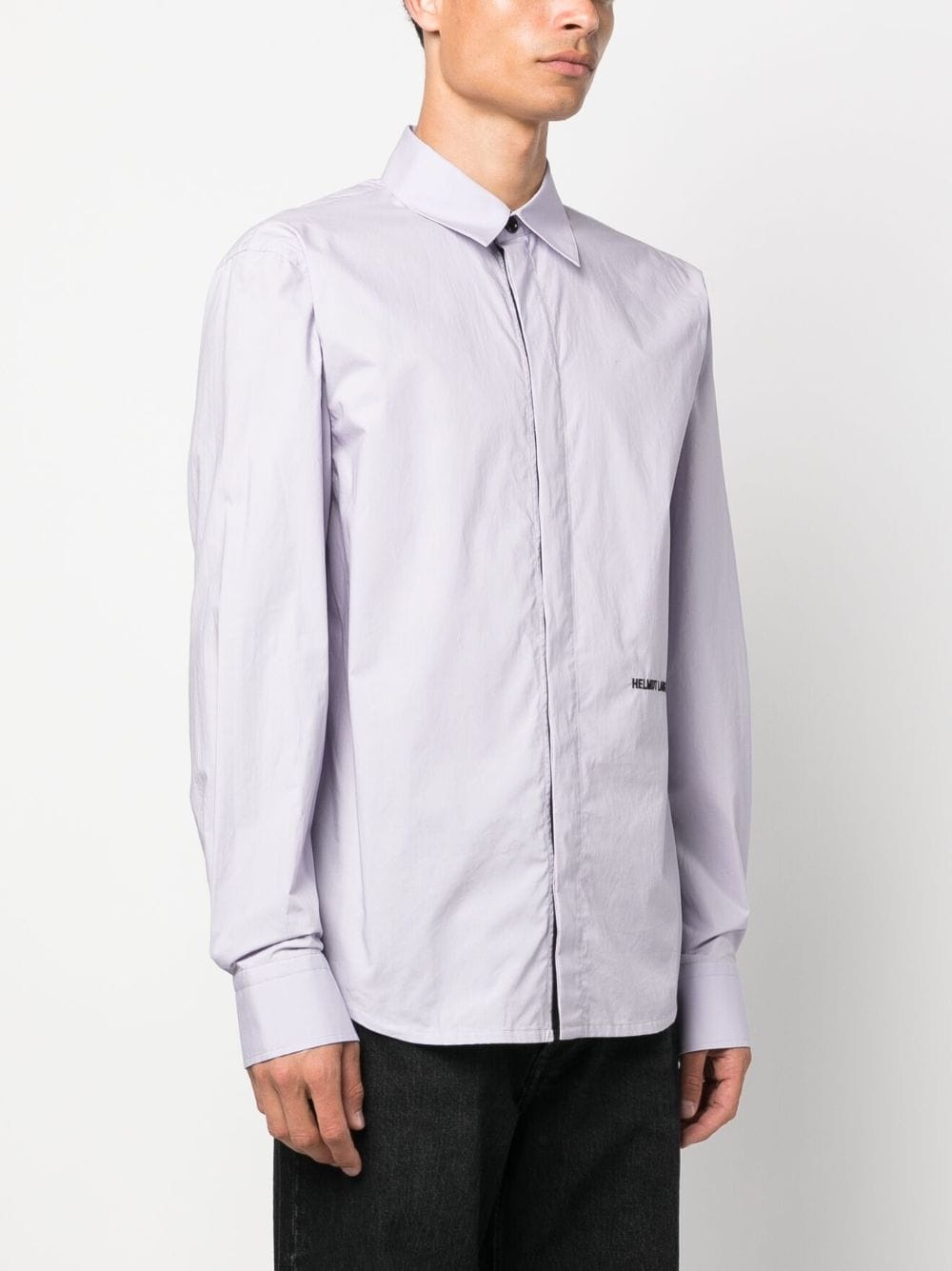 embroidered-logo cotton shirt - 3