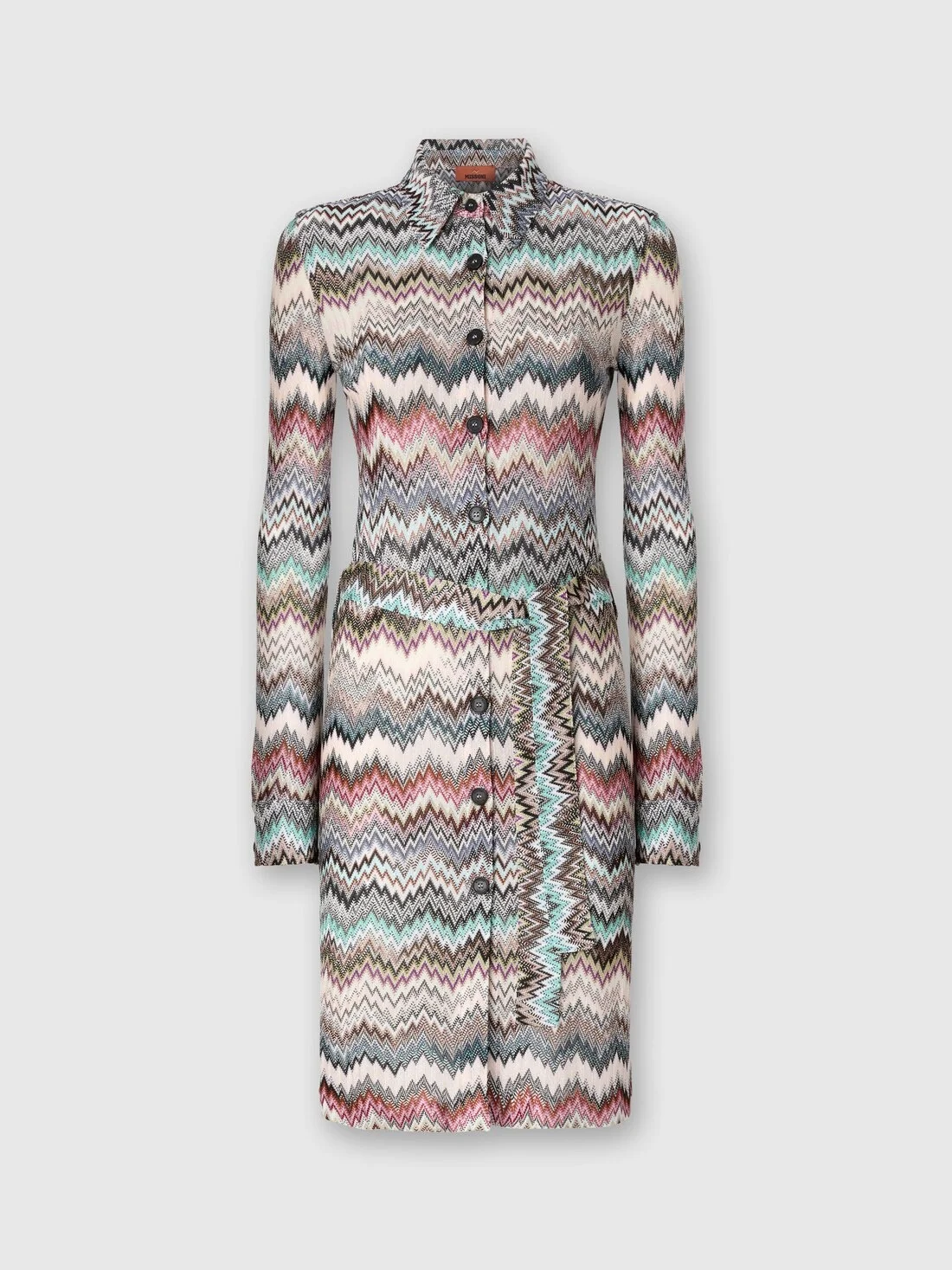Shirt Dress with Snake Pattern - 1