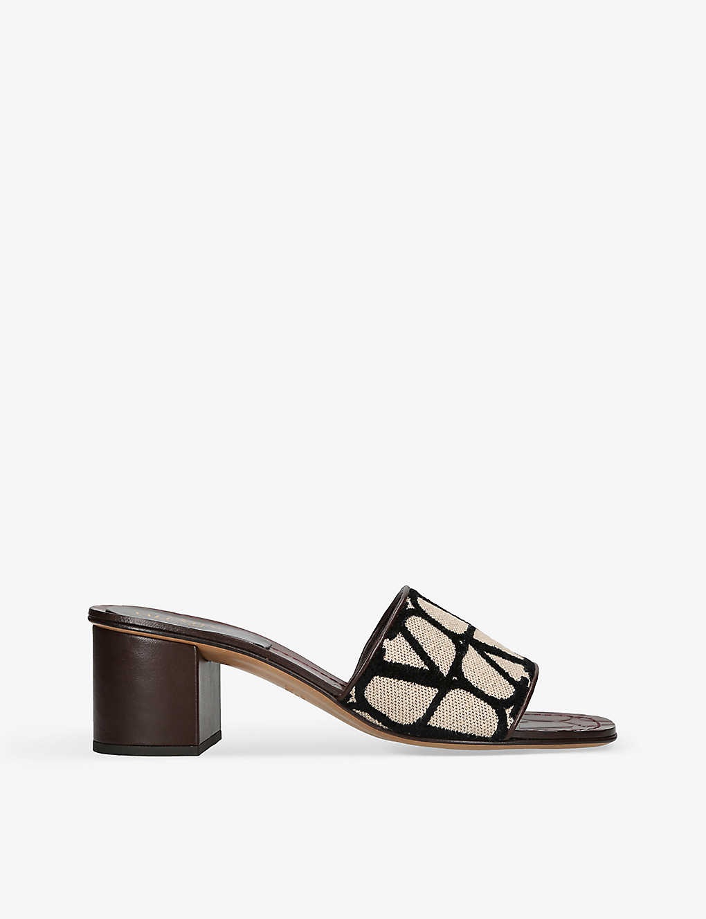 VLOGO-print woven heeled mules - 1