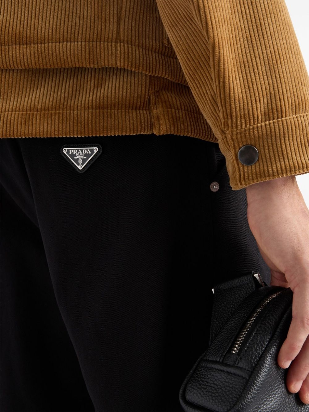 triangle-logo tapered trousers - 5