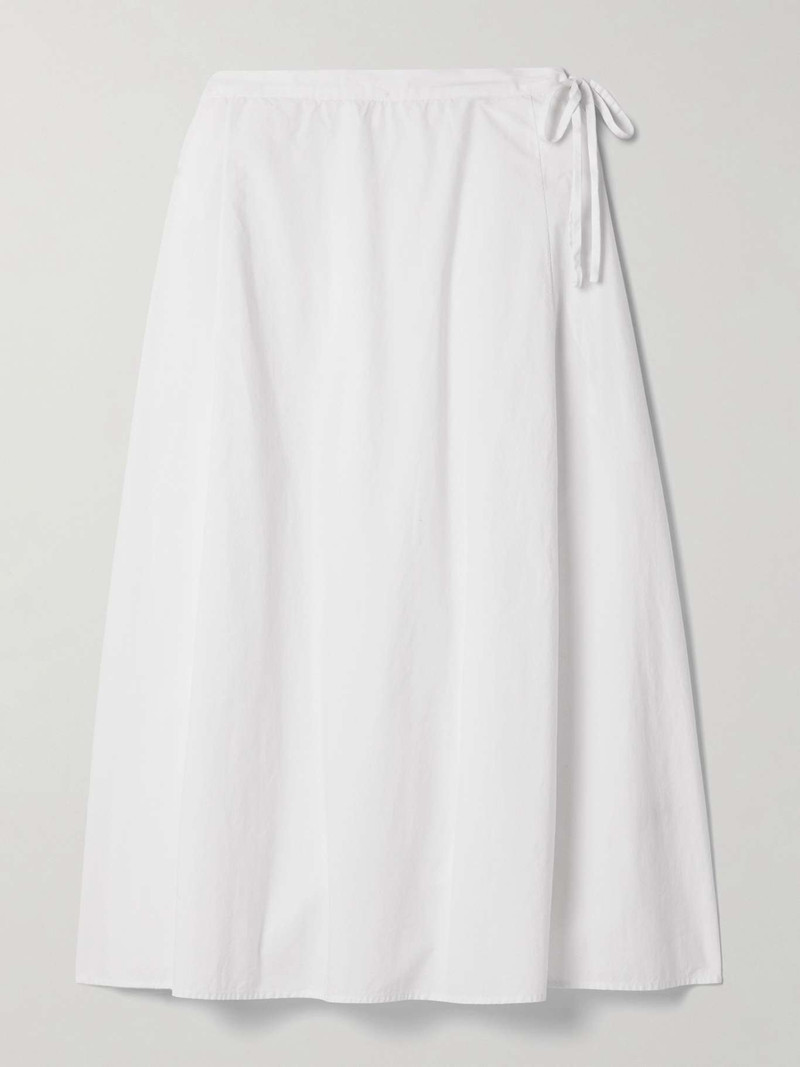 Fleur pleated cotton-poplin midi skirt 1