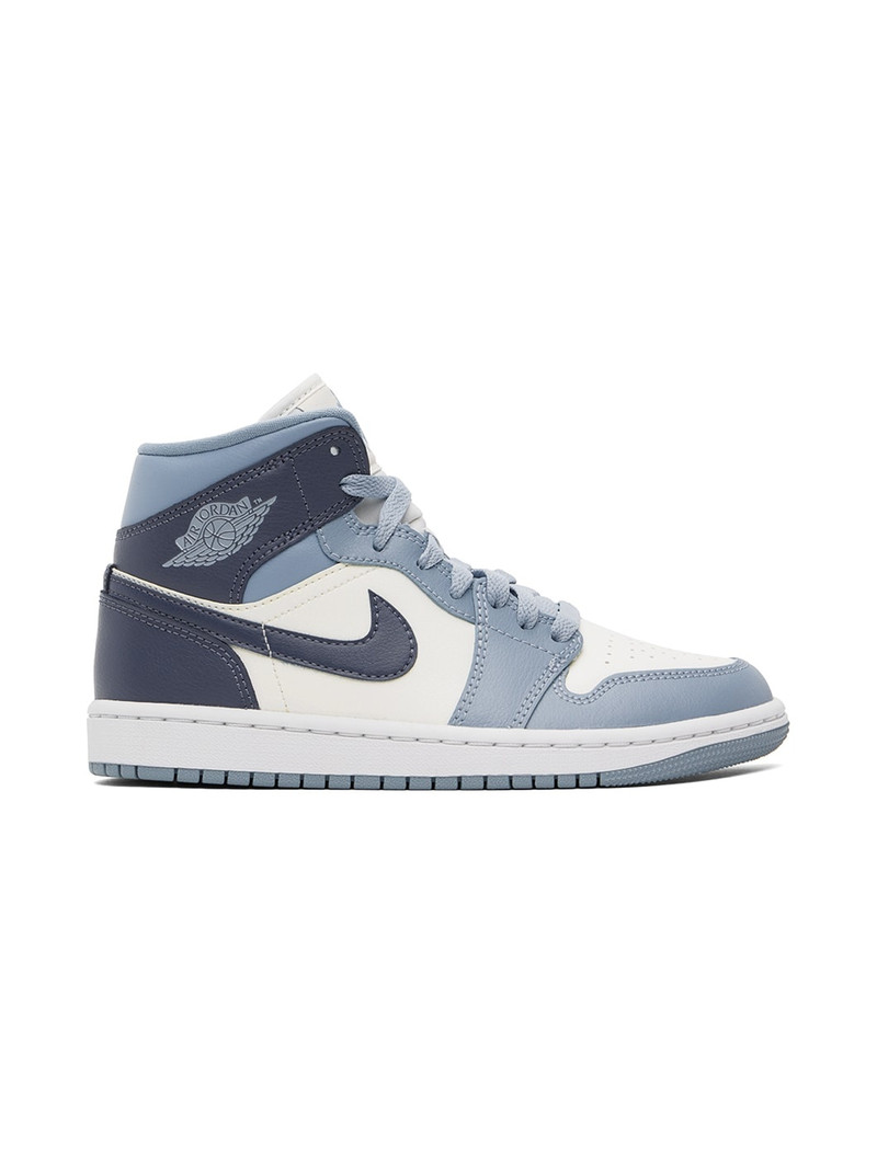 Blue & White Air Jordan 1 Mid Sneakers - 1
