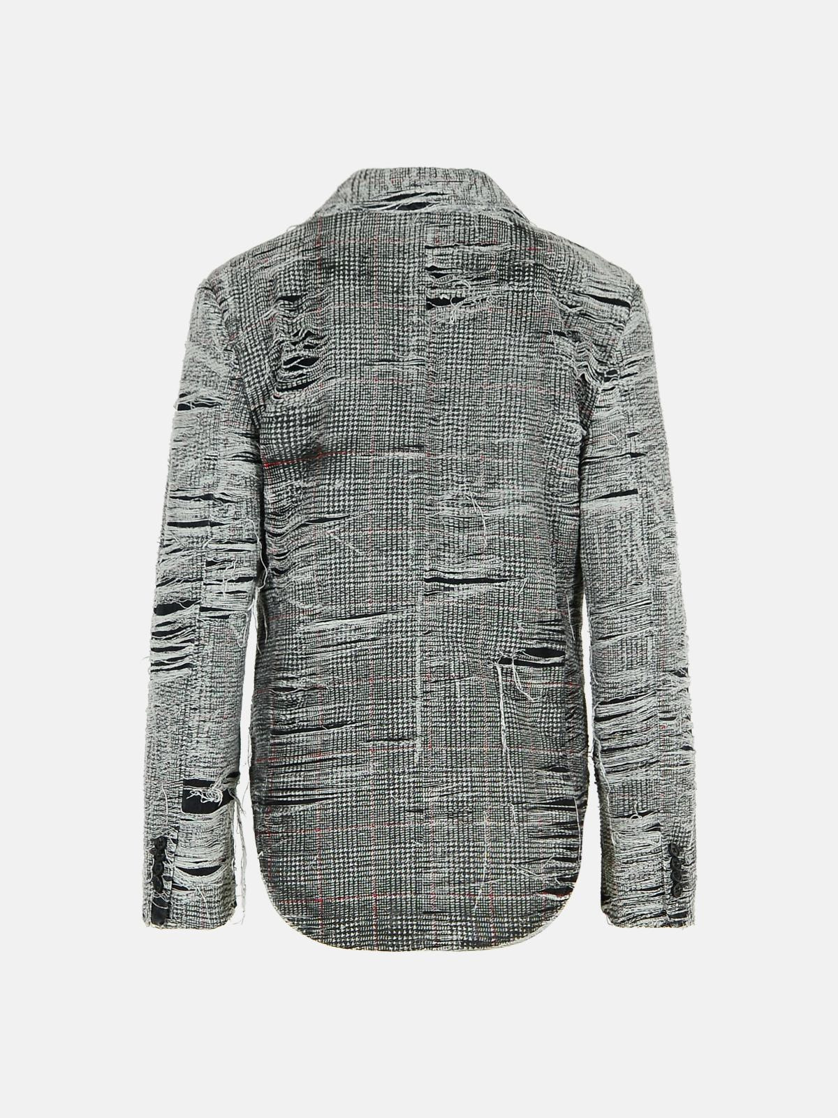 'PHONIX' GREY COTTON BLEND BLAZER - 3