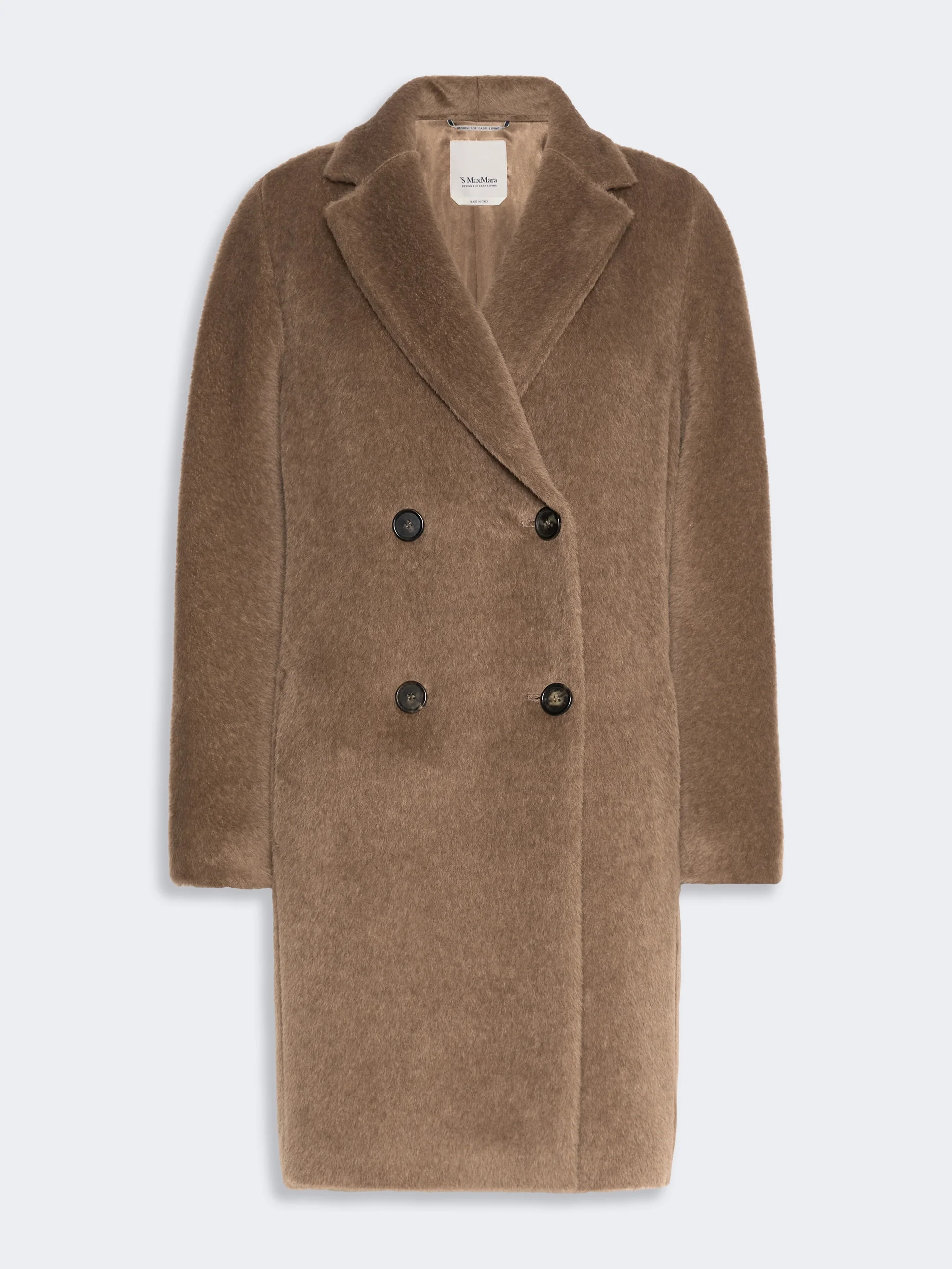 ROSETO Alpaca and wool midi coat - HONEY - 1