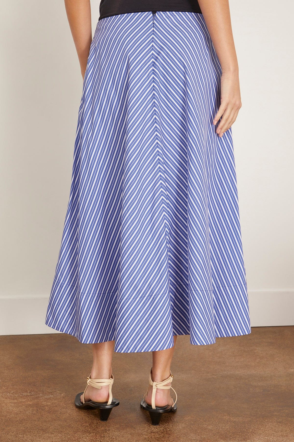 Knox Low Slung Circle Skirt in Navy Stripe - 4