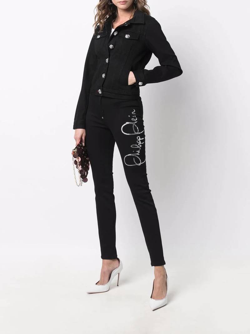 PHILIPP PLEIN super high-waist jeggings outlook