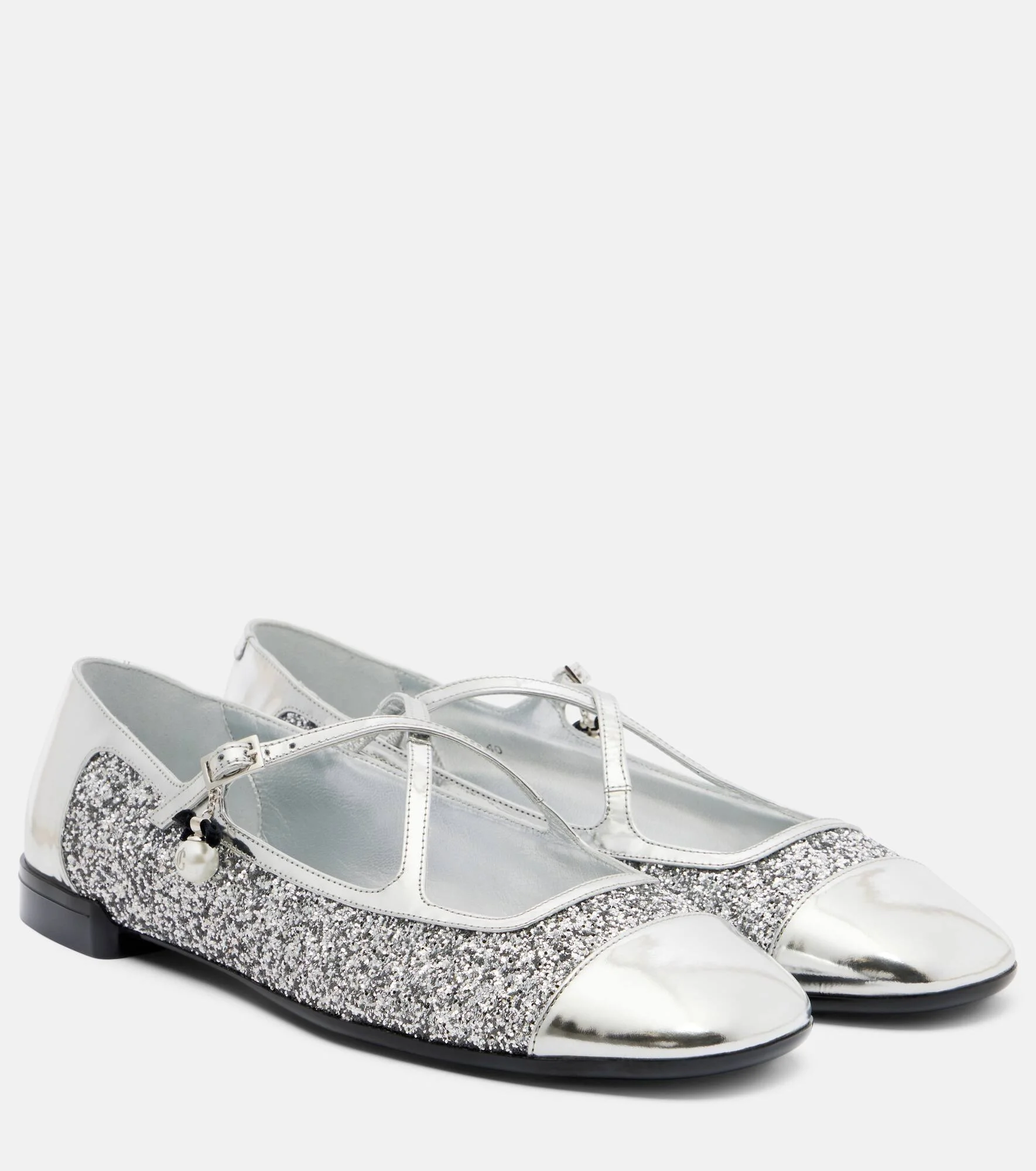Eleri glitter leather ballet flats - 1