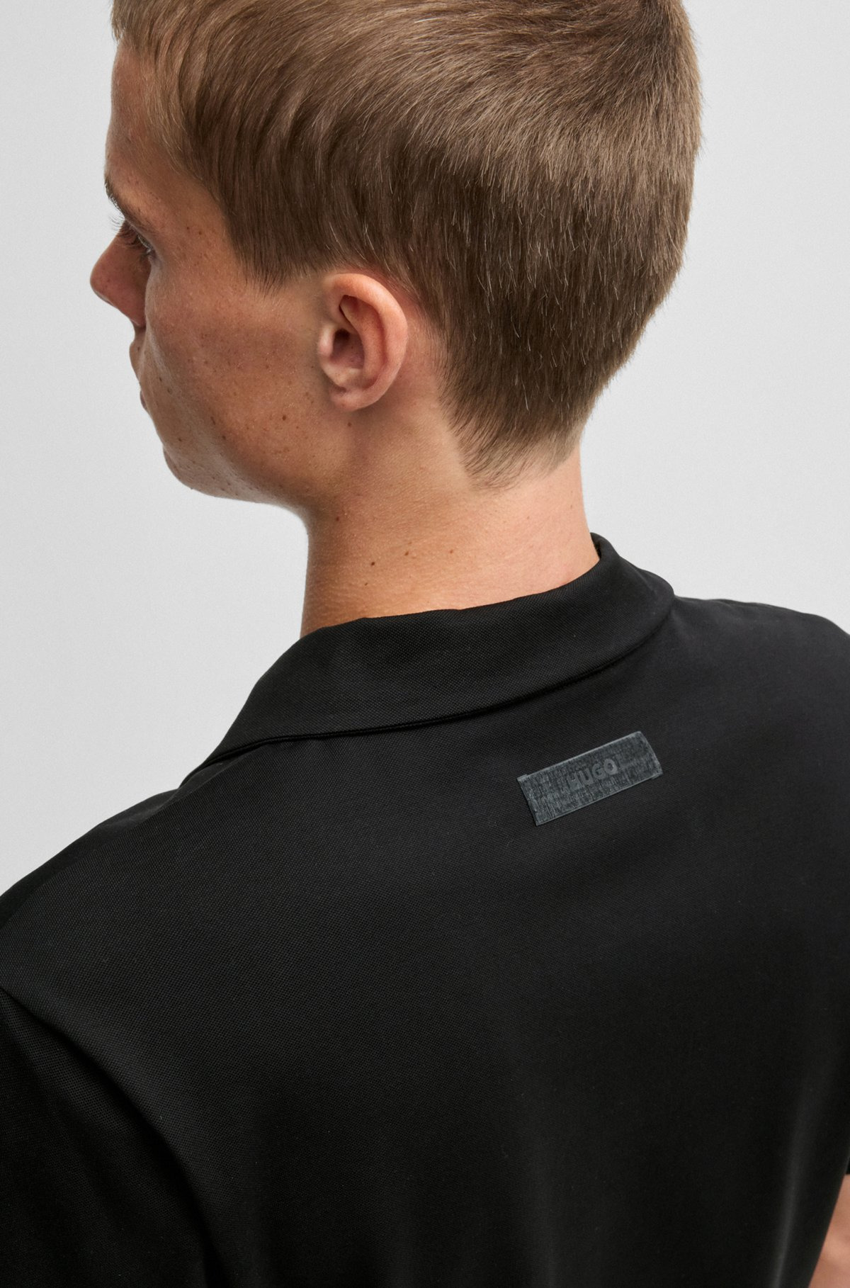 SLIM-FIT STRETCH-COTTON POLO SHIRT WITH JOHNNY COLLAR - 3