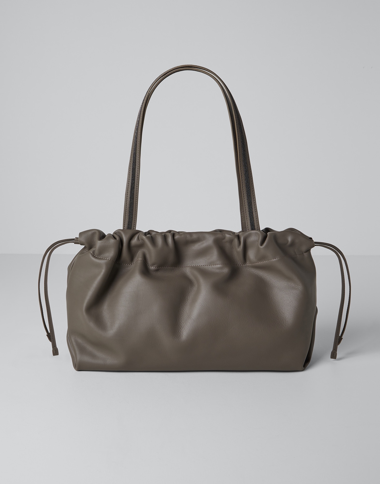 Matte calfskin shopper bag with shiny handles - 2