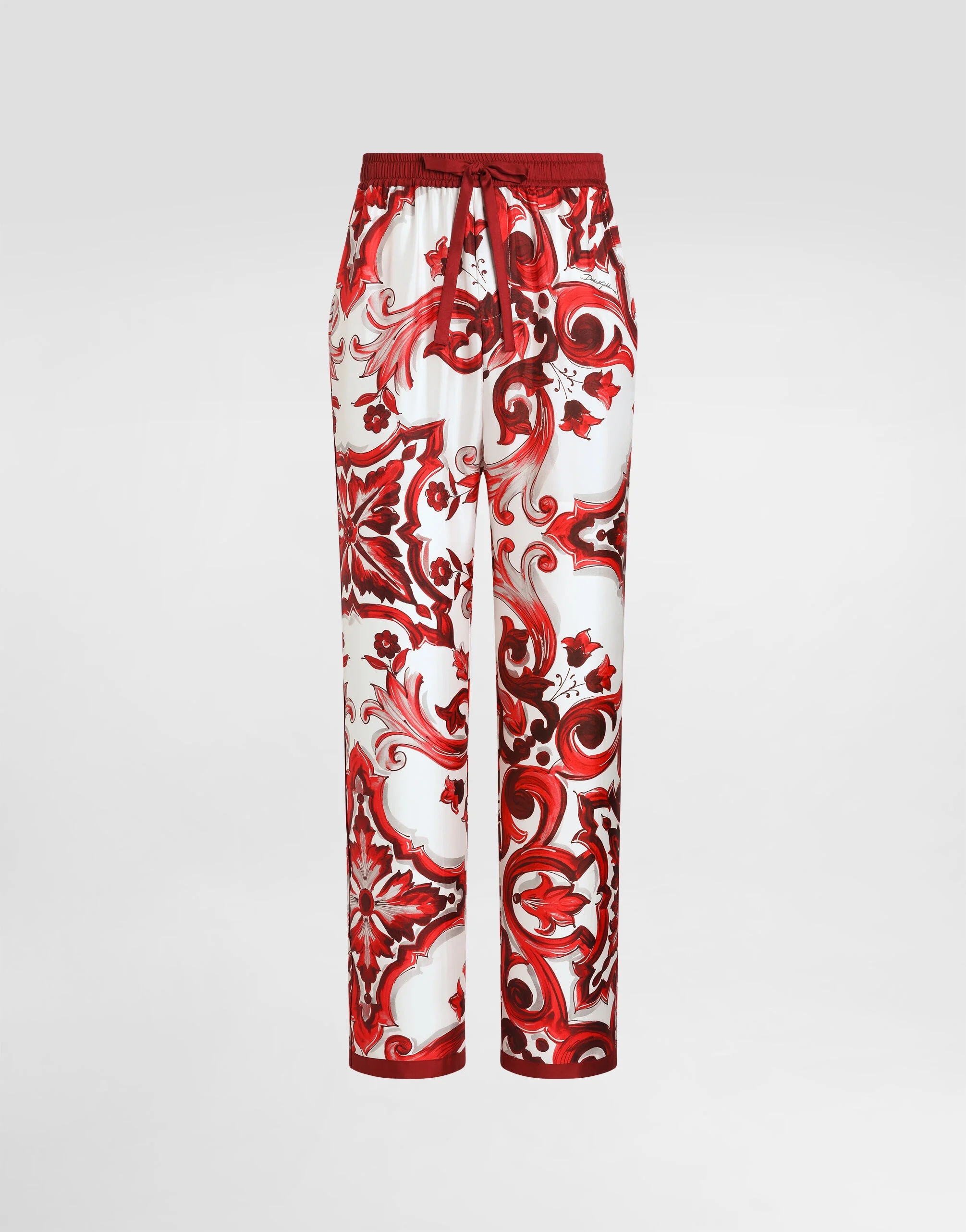 Majolica-print twill vanity trousers - 1