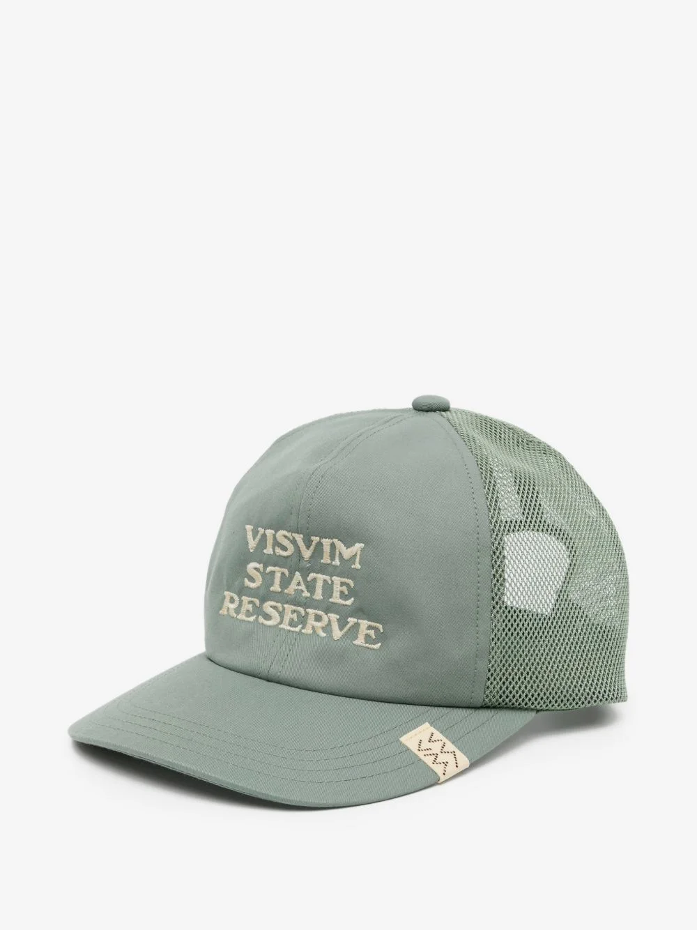 mesh-panelled embroidered cap - 1