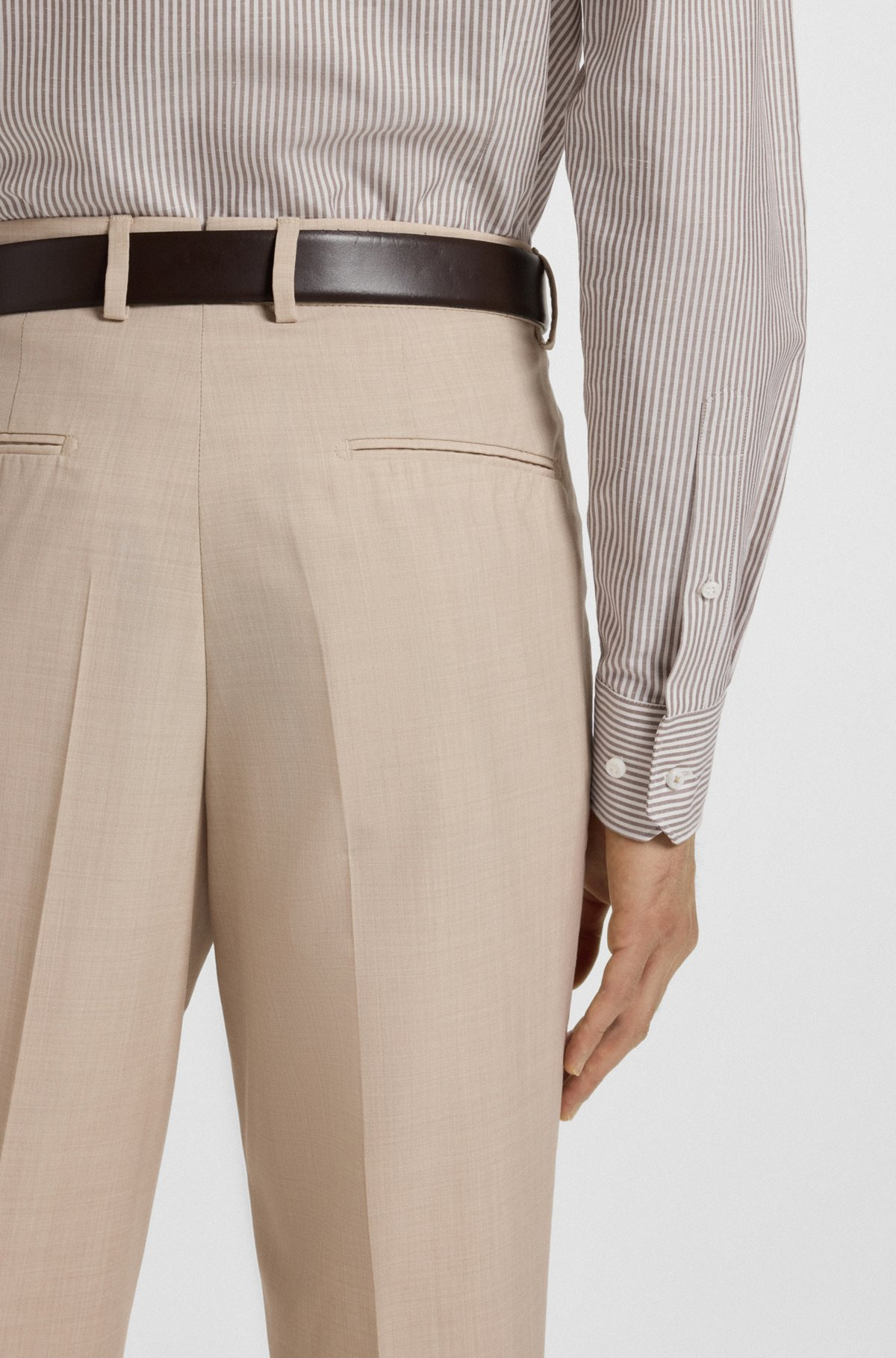 SLIM-FIT SHIRT IN STRIPED COTTON, LINEN AND SILK - 6
