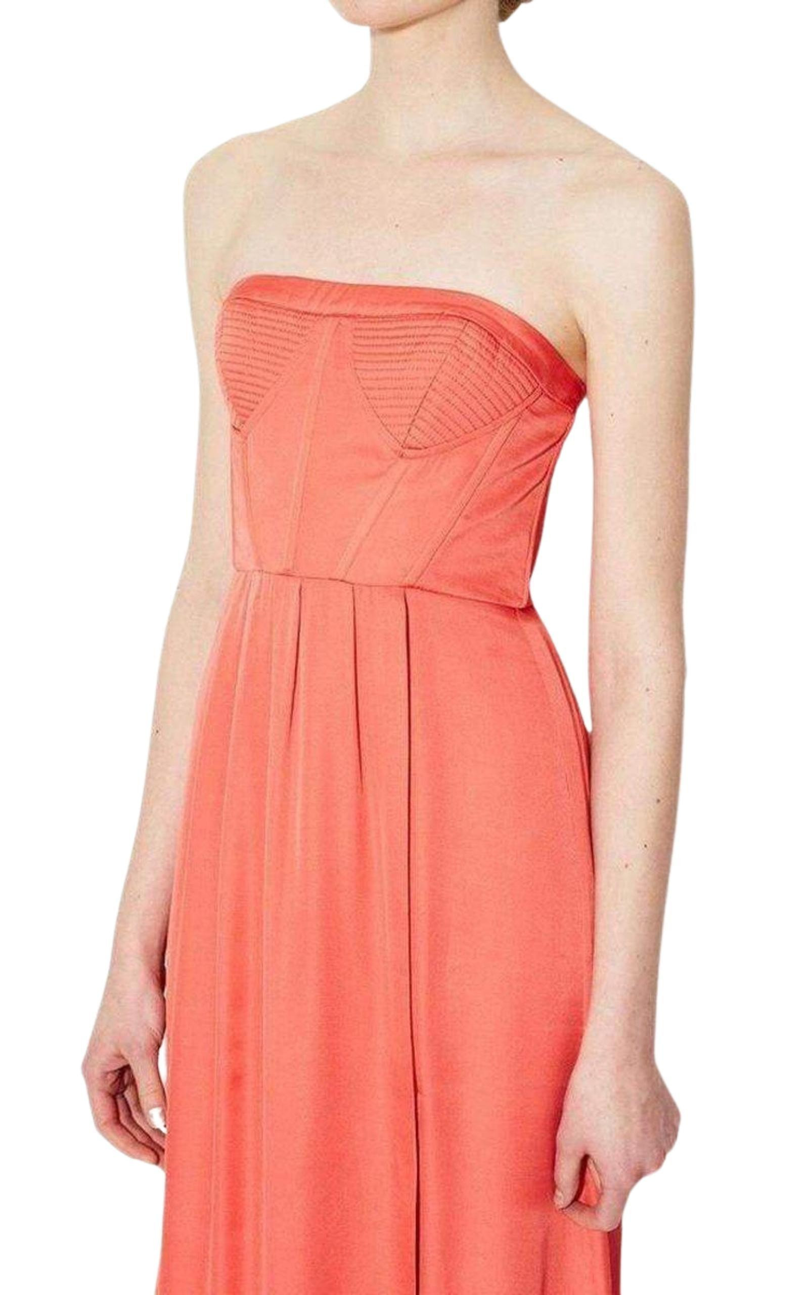 BCBGMAXAZRIA - Strapless Fitted Bustier Slit Dress - 3