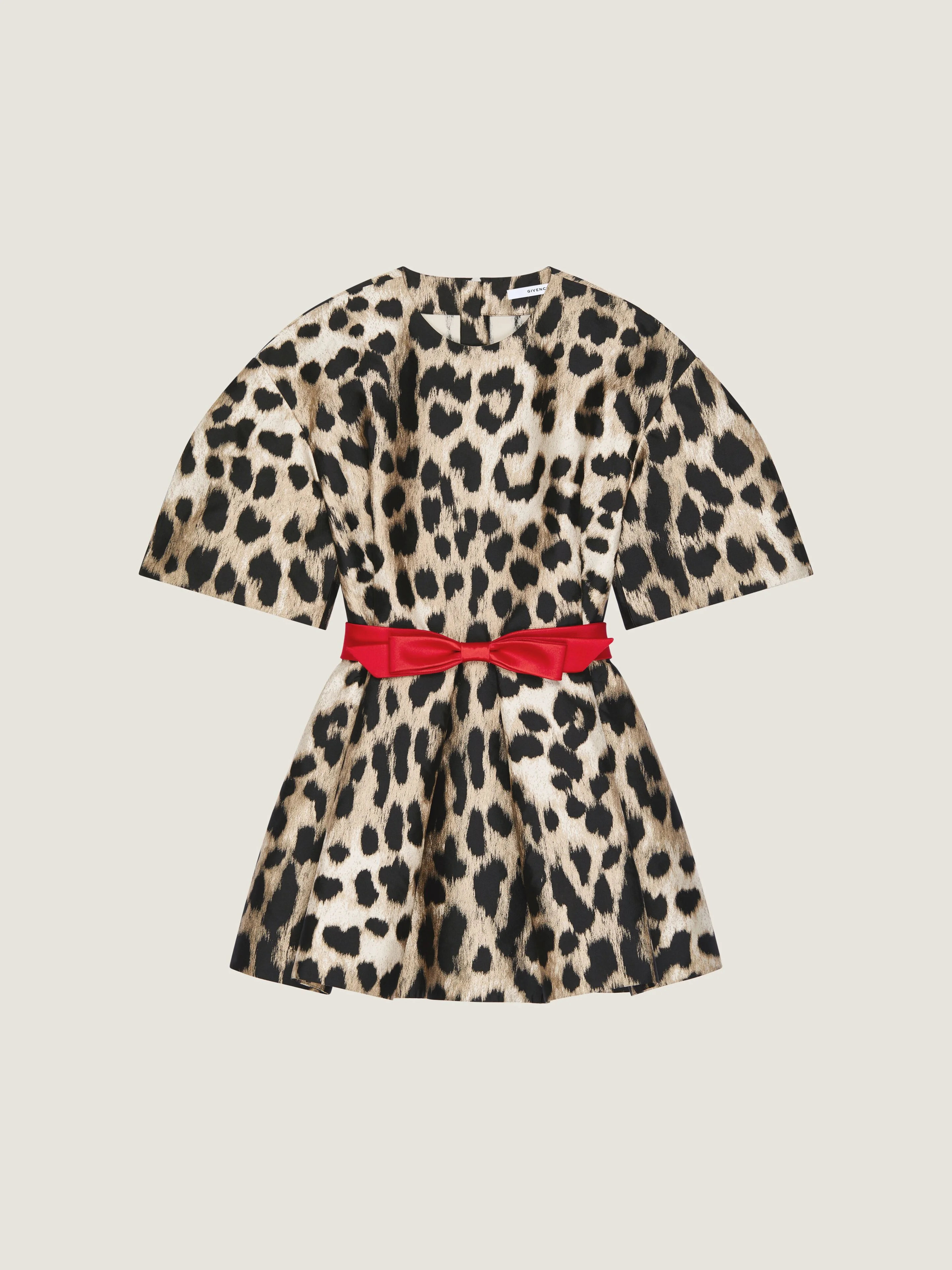 COCOON MINI DRESS IN LEOPARD JACQUARD - 1