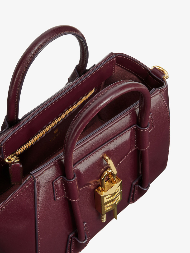 MINI ANTIGONA LOCK BAG IN BOX LEATHER 5