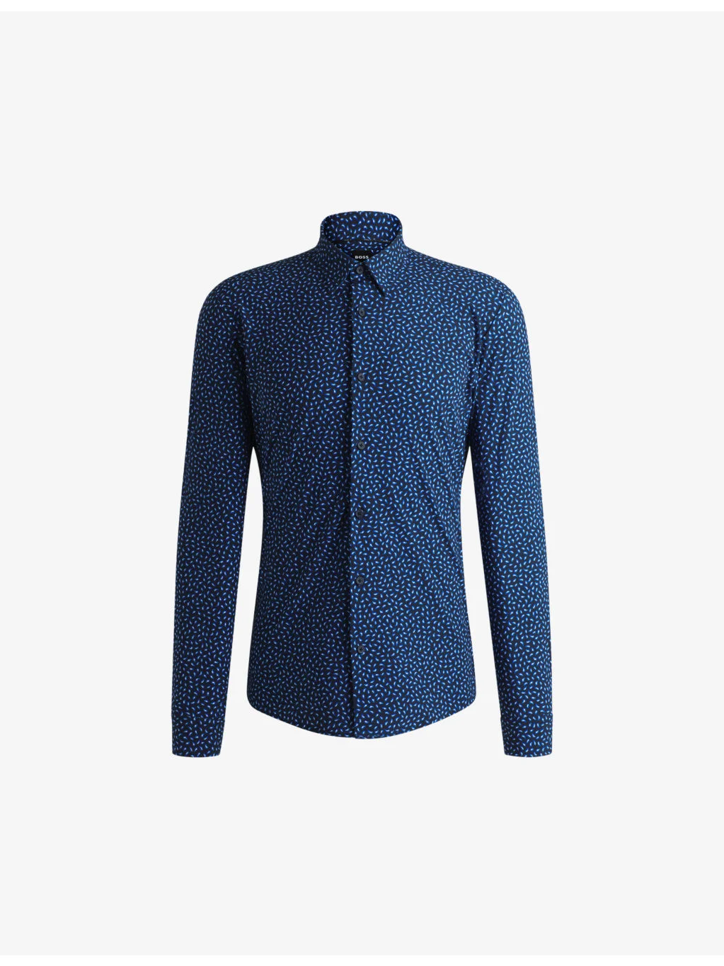 Geometric-pattern slim-fit stretch-jersey shirt - 1