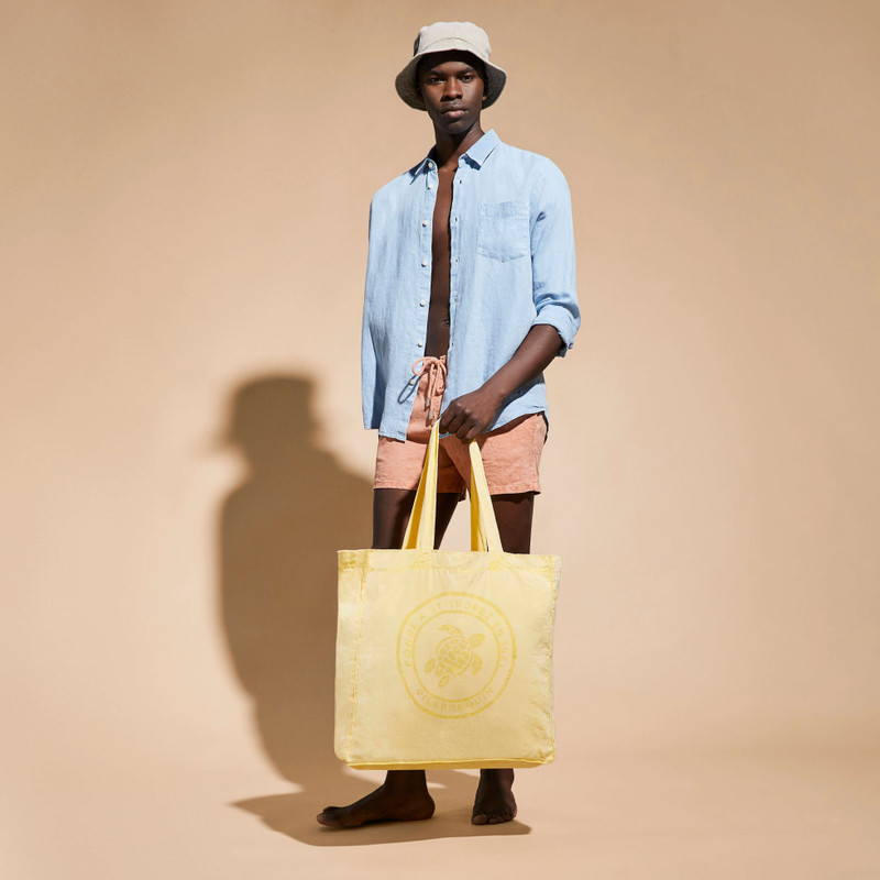 Linen Turtle Unisex Tote Bag Mineral Dye 4