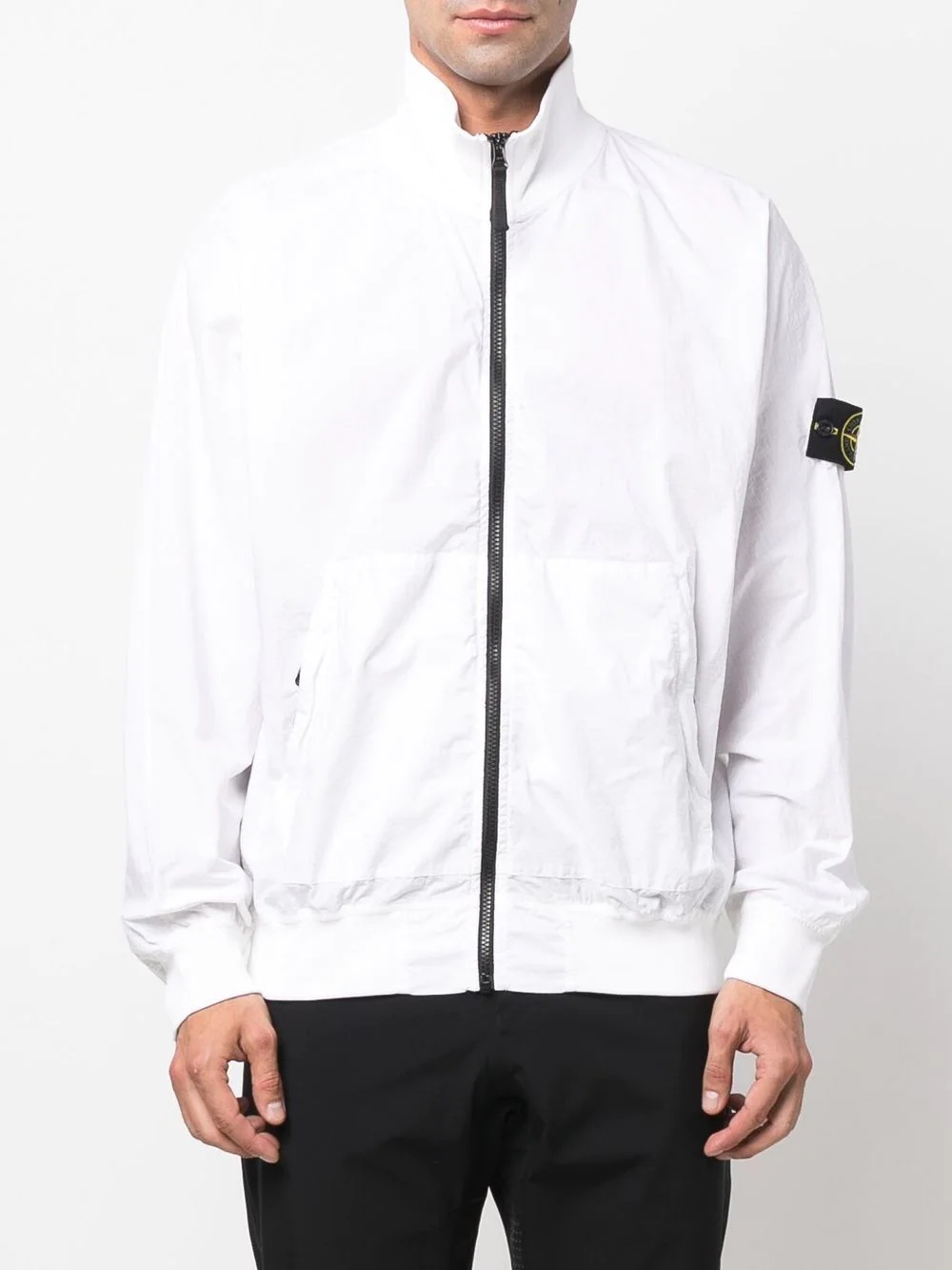 logo-patch zip-fastening jacket - 4