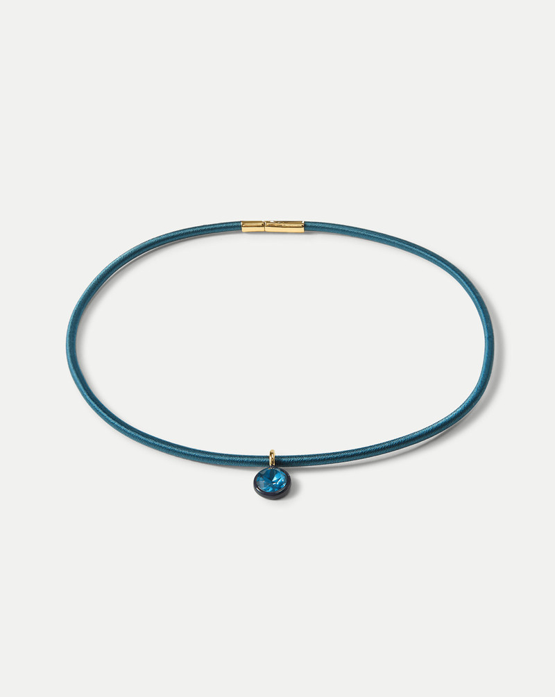 VERONICA BEARD TEAL CORD PENDANT NECKLACE outlook