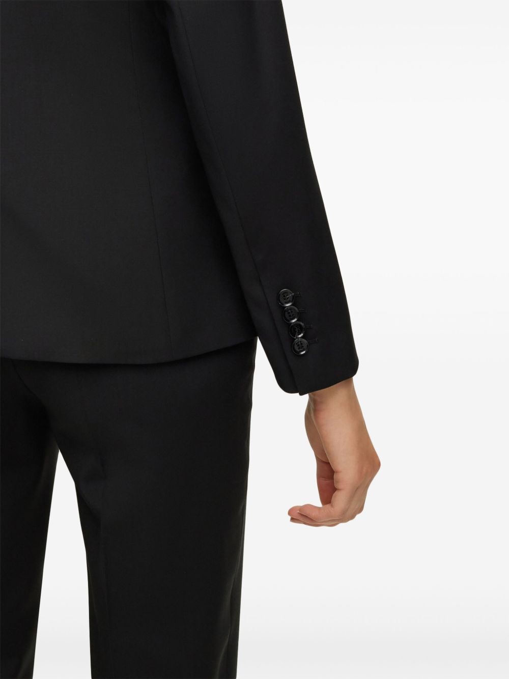 notched-lapel wool blazer - 4