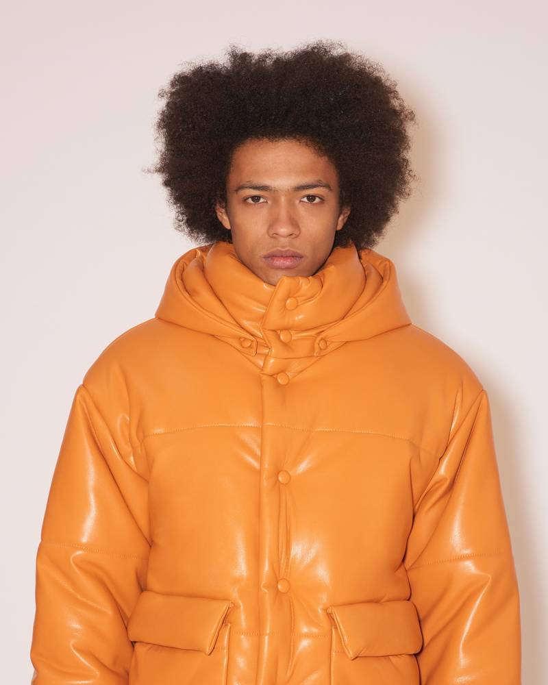 Nanushka HIDE MENS - Vegan leather puffer coat - Orange outlook