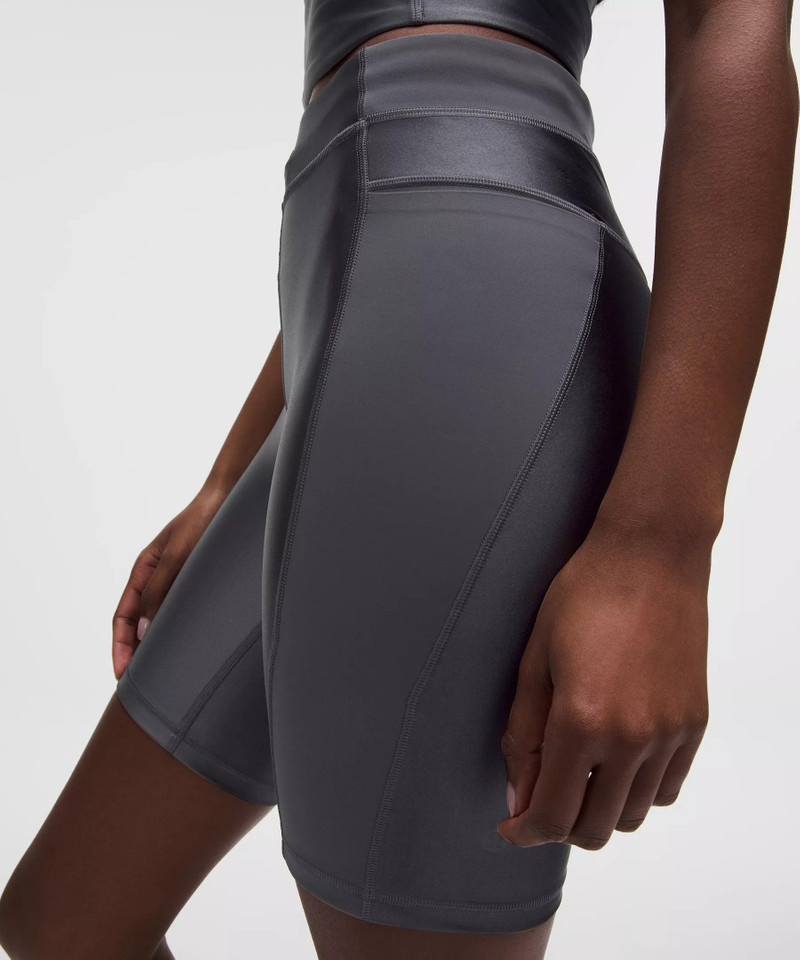 Satin Shine Panelled High-Rise Short 8" *Wordmark 5