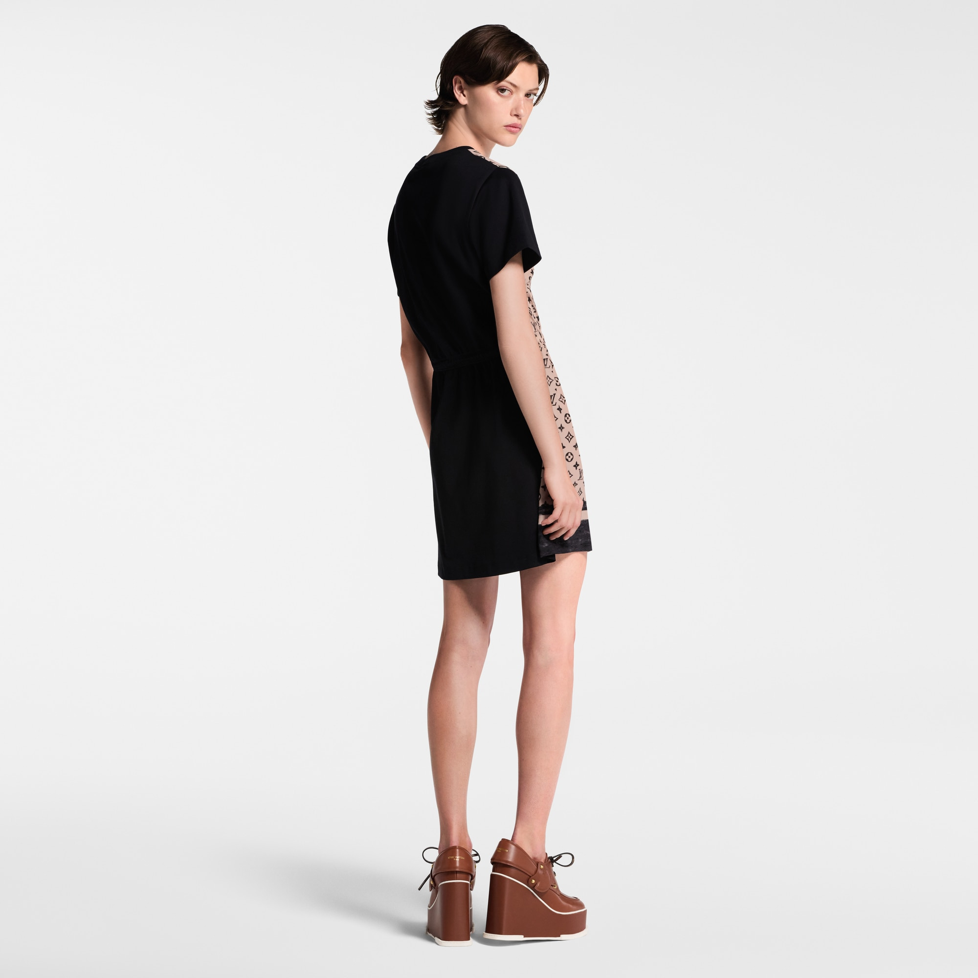 Monogram Front Drawstring Dress - 5