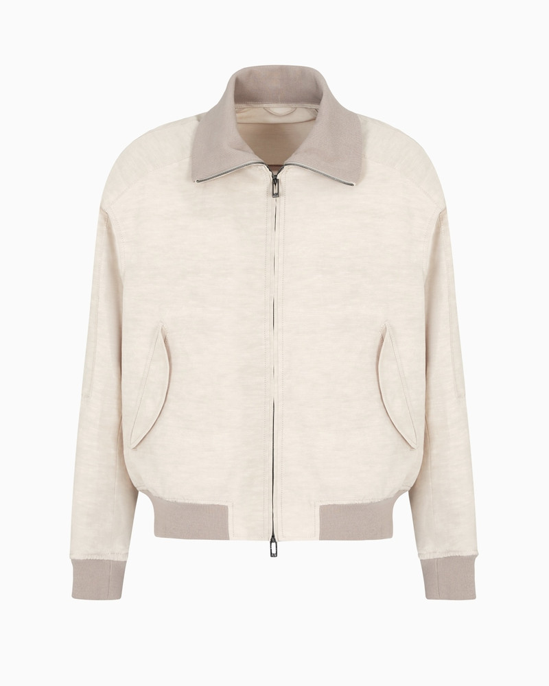 LINEN-BLEND BLOUSON WITH ZIP 1