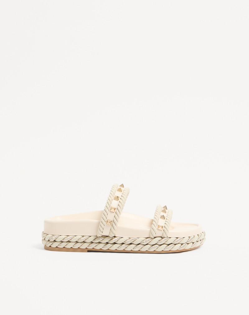 ROCKSTUD SLIDE SANDAL IN CALFSKIN 20MM 1