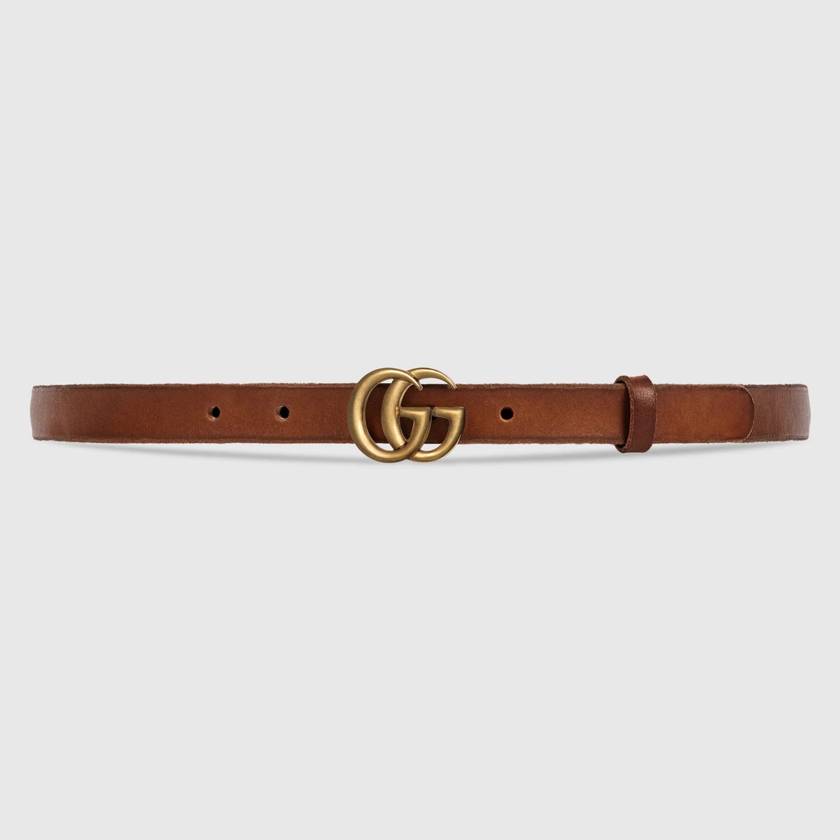 Leather belt with Double G buckle - 1