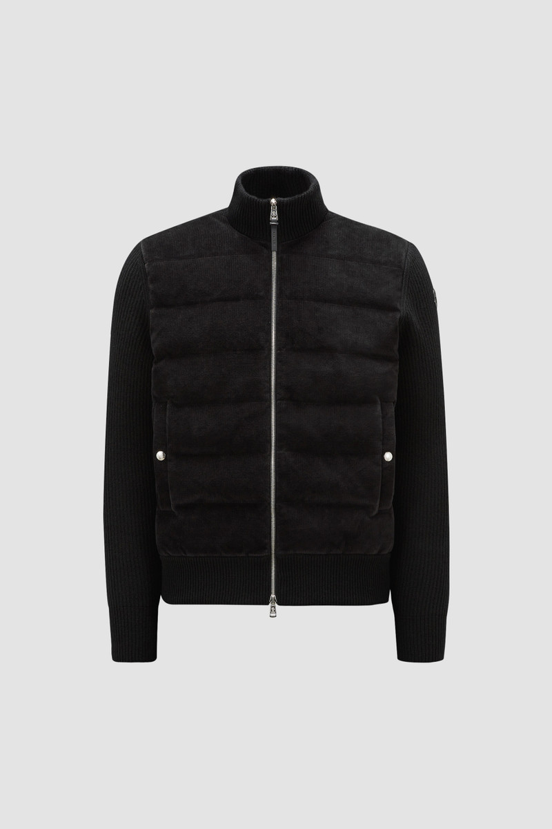 Padded Wool & Velvet Cardigan 1