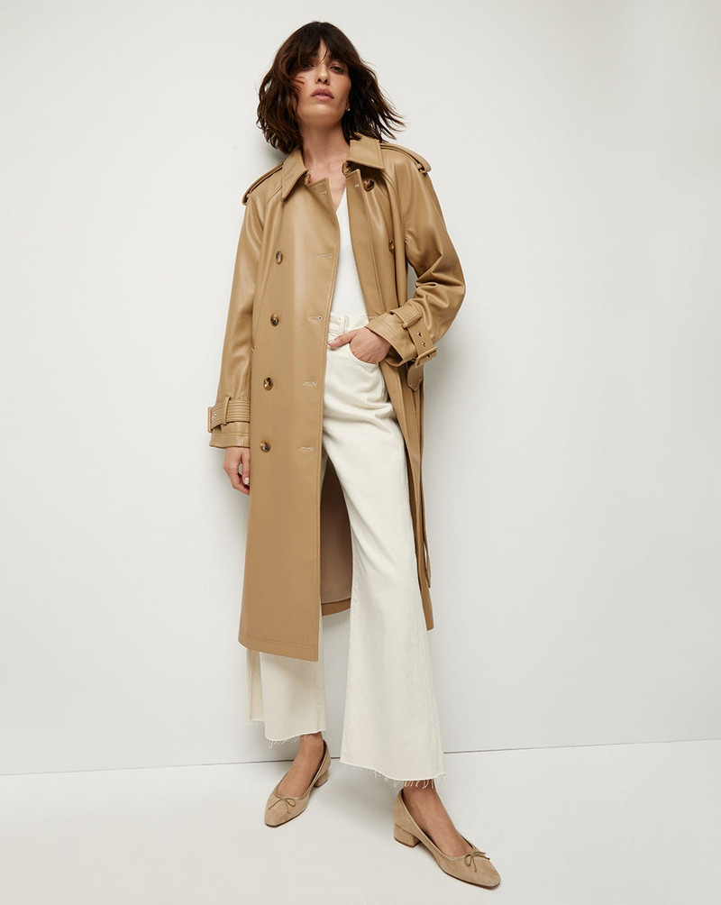 VERONICA BEARD CONNELEY VEGAN LEATHER DICKEY TRENCH COAT outlook
