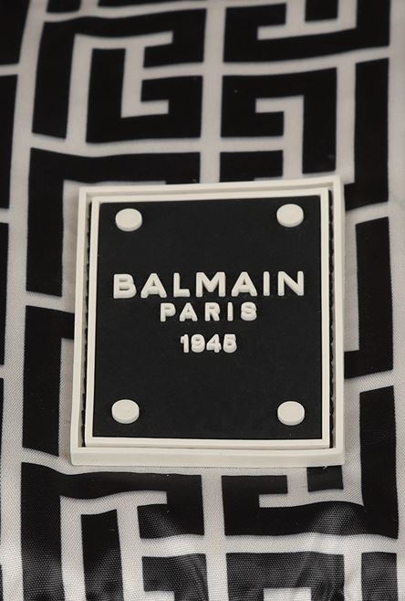 Nylon backpack with bicolor Balmain monogram - 6