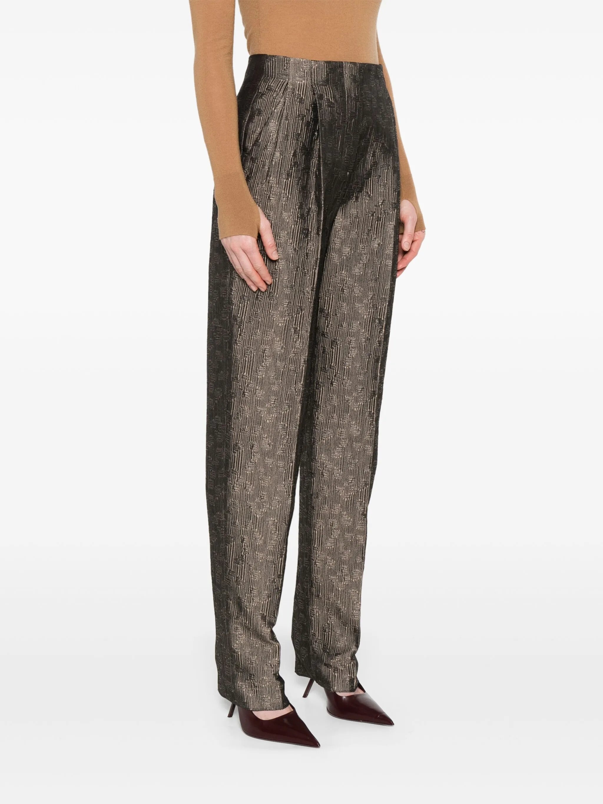 Giorgio Armani Silk-blend Straight-leg Trousers - 2