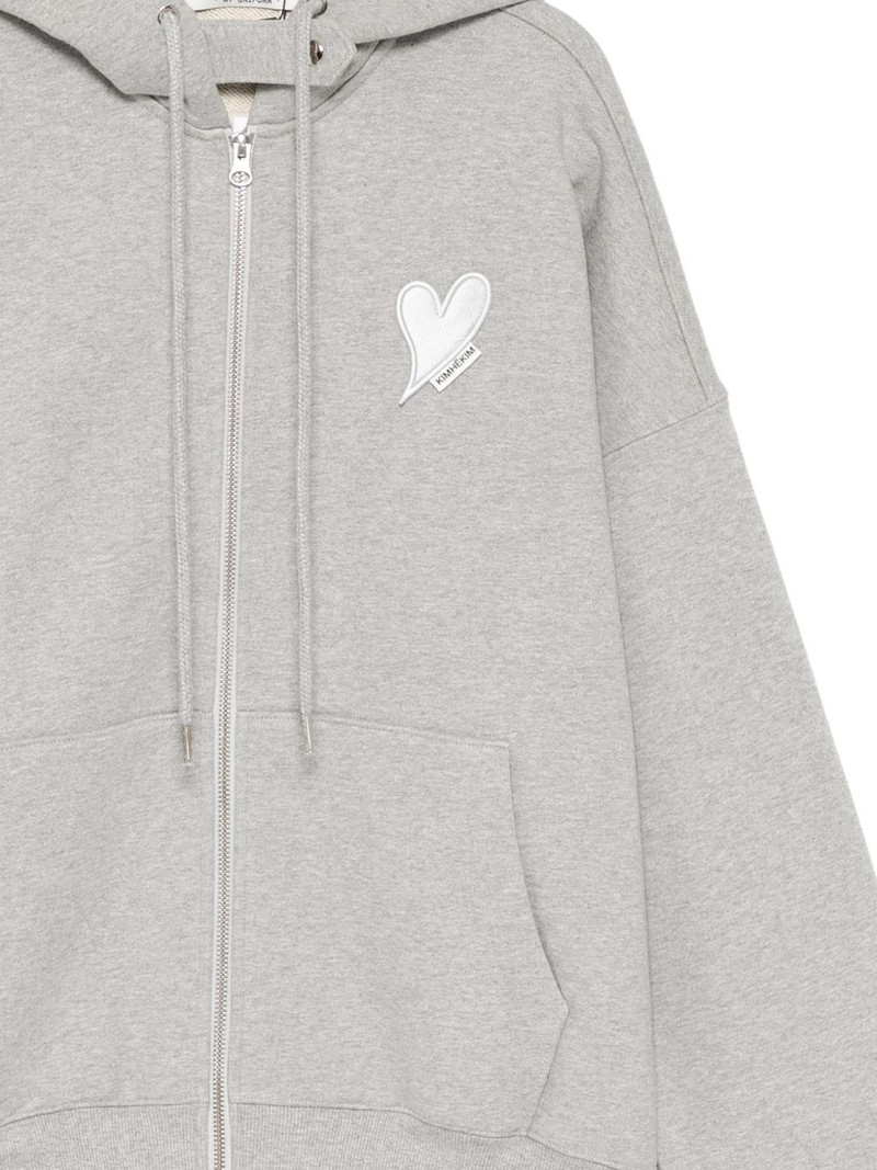 heart patched zip-up hoodie 3