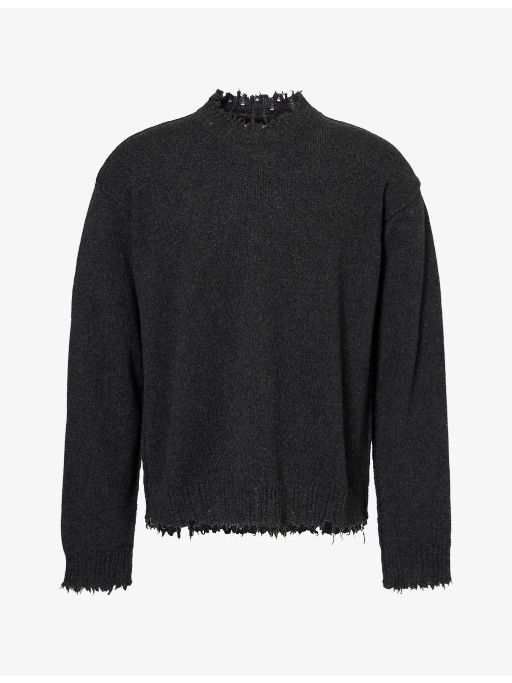 Long-Sleeve Raw-Edge Cashmere Jumper - 1