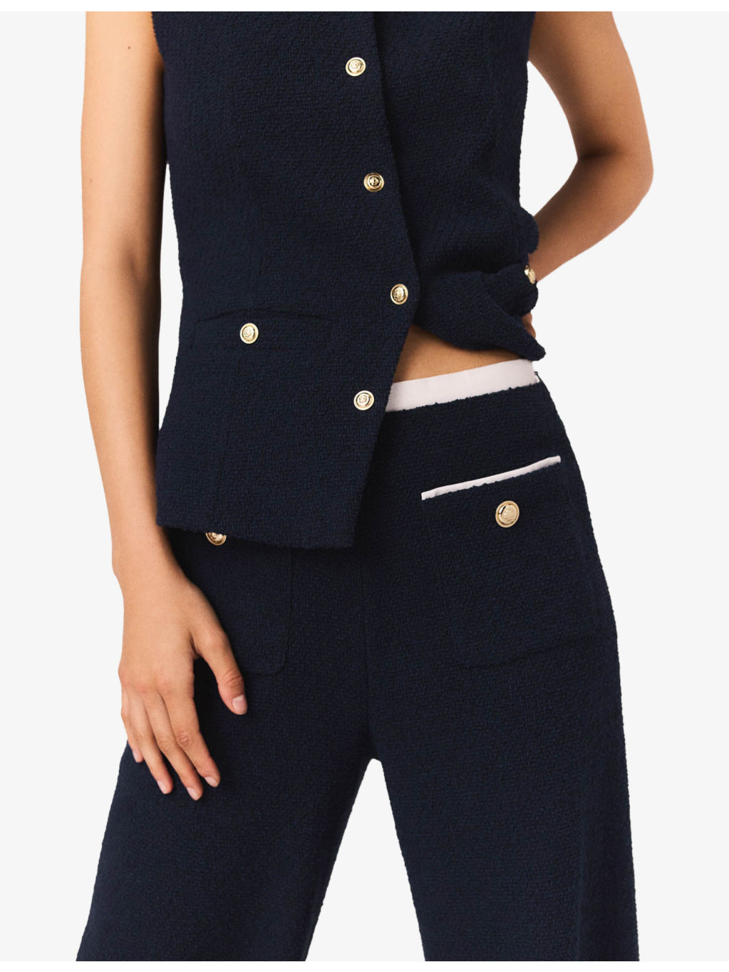 Straight-Leg Tweed Cotton-Blend Trousers - 5